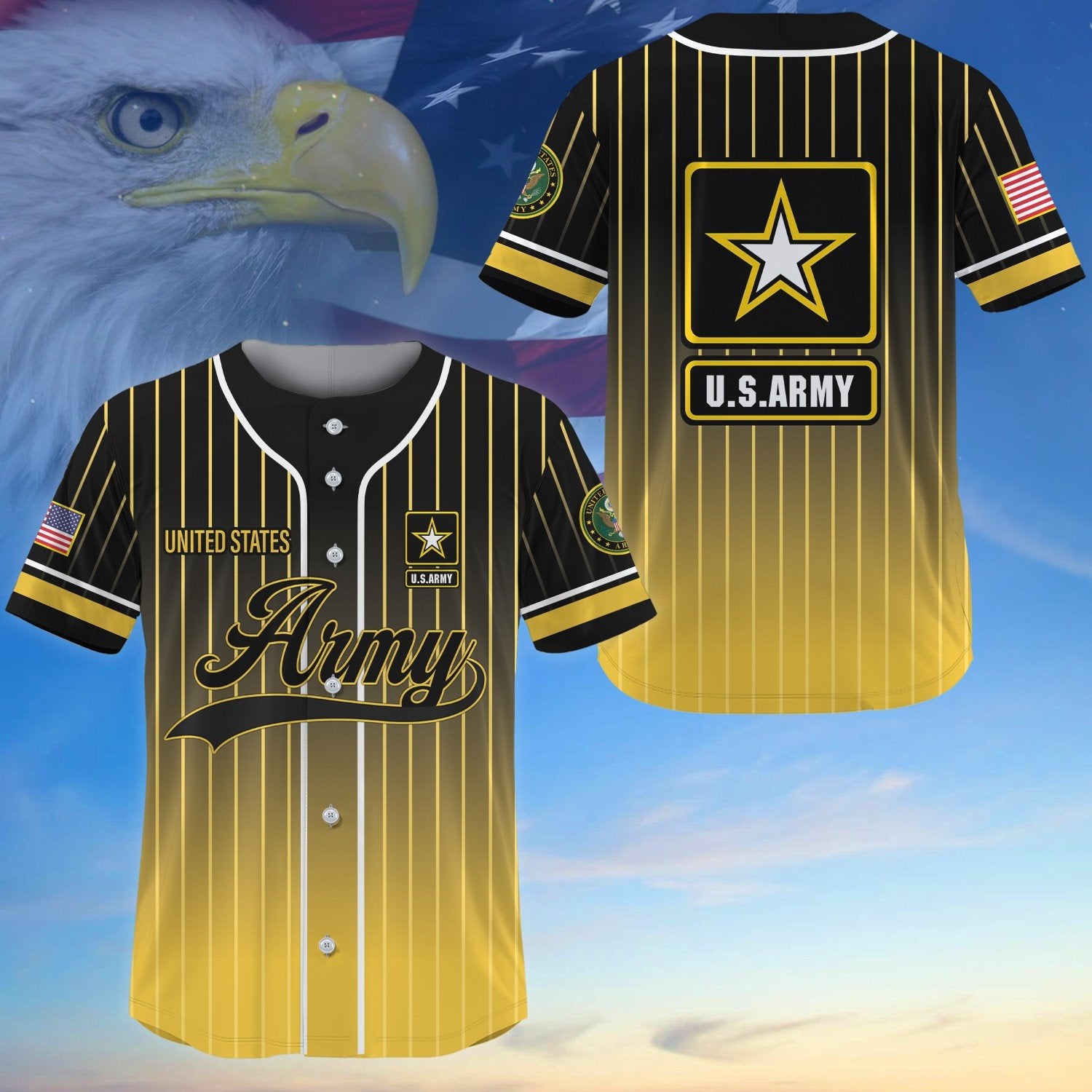 Premium US Veterans Baseball Jersey, Gifts for Army, Navy, Marine, Air Force, Coast Guard, Vietnam Veteran APVC240601
