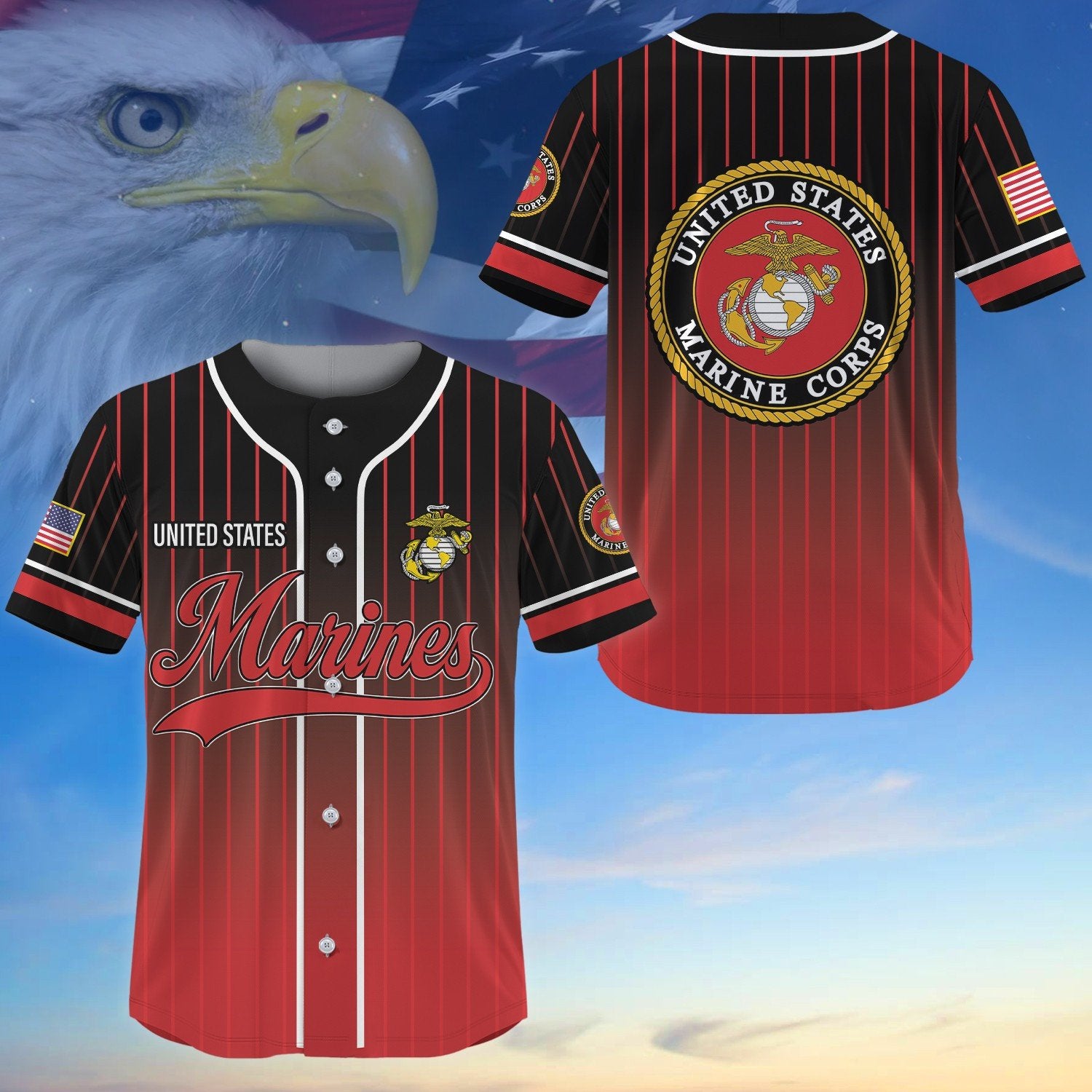 Premium US Veterans Baseball Jersey, Gifts for Army, Navy, Marine, Air Force, Coast Guard, Vietnam Veteran APVC240601