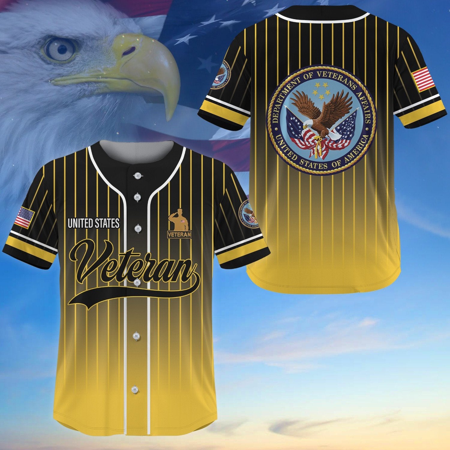 Premium US Veterans Baseball Jersey, Gifts for Army, Navy, Marine, Air Force, Coast Guard, Vietnam Veteran APVC240601