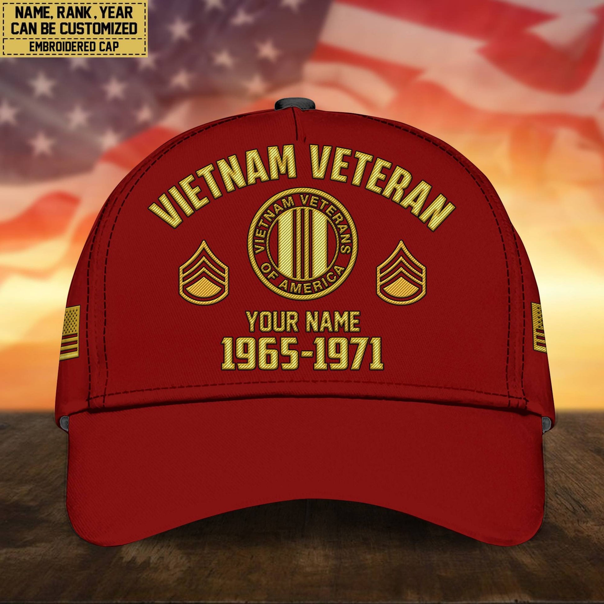 Custom Name, Rank, Vietnam Veteran Embroidered Cap, Hat for Coast Guard Veteran, Gifts for Father's Day, Veterans Day VPVC300306