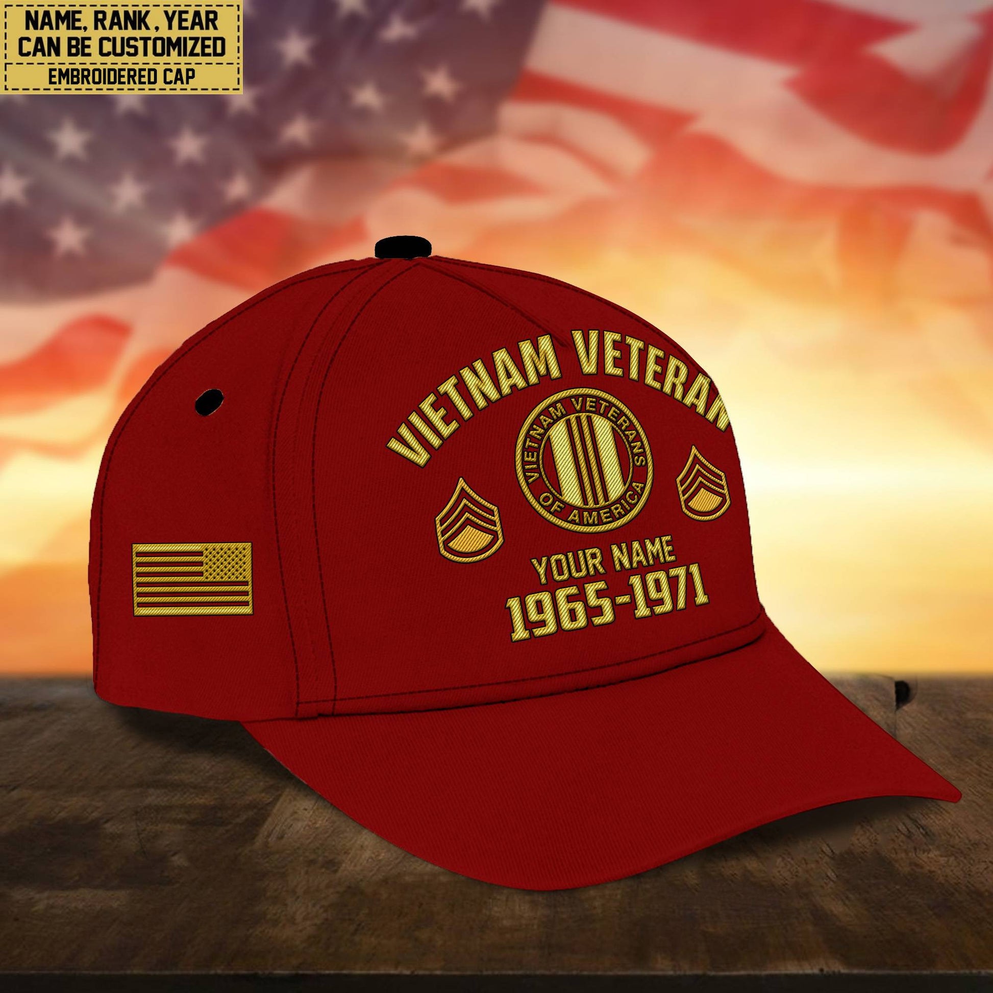 Custom Name, Rank, Vietnam Veteran Embroidered Cap, Hat for Coast Guard Veteran, Gifts for Father's Day, Veterans Day VPVC300306
