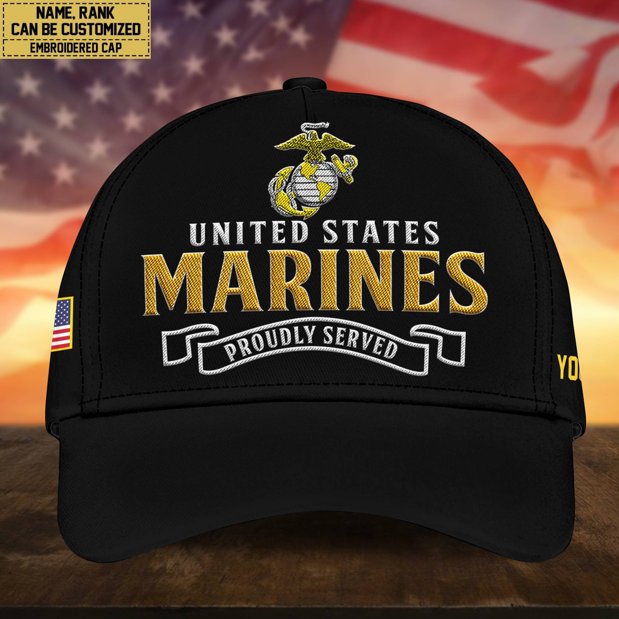 Premium Custom USMC Embroidered Cap, Hat for Marine Veteran, Gifts for Dad, for Husband VPVC300203