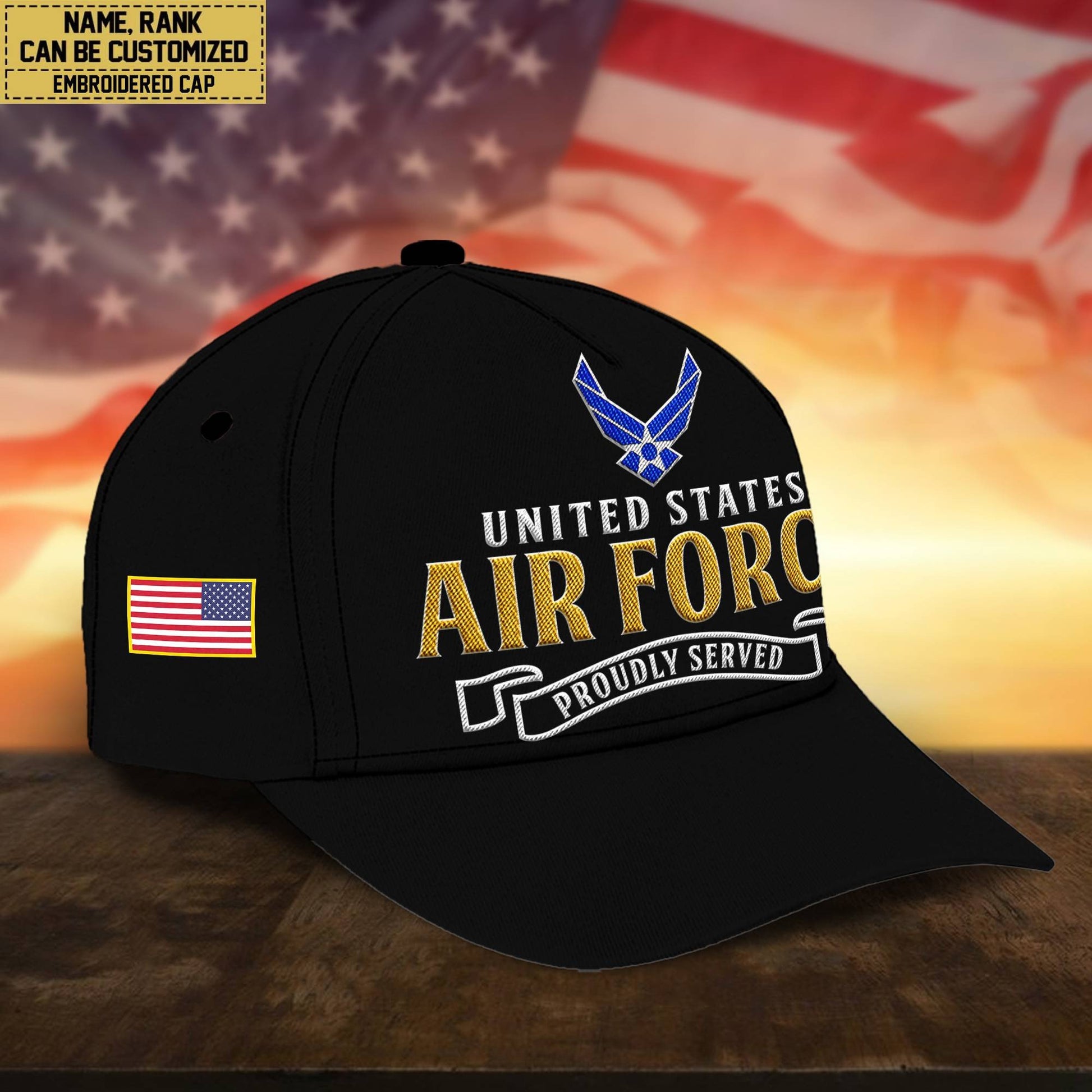 Premium Custom USAF Embroidered Cap, Hat for Air Force Veteran, Gifts for Dad, for Husband VPVC300204
