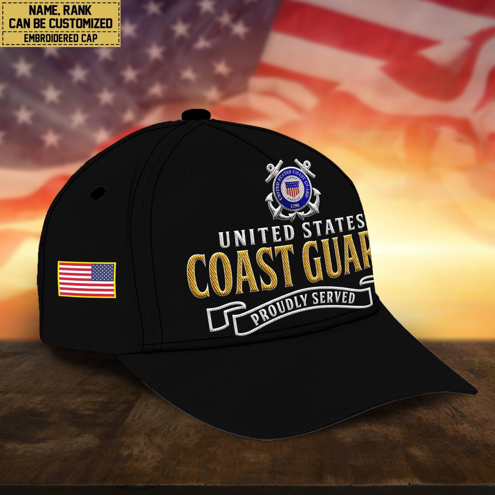 Premium Custom USCG Embroidered Cap, Hat for Coast Guard Veteran, Gifts for Dad, for Husband VPVC300205