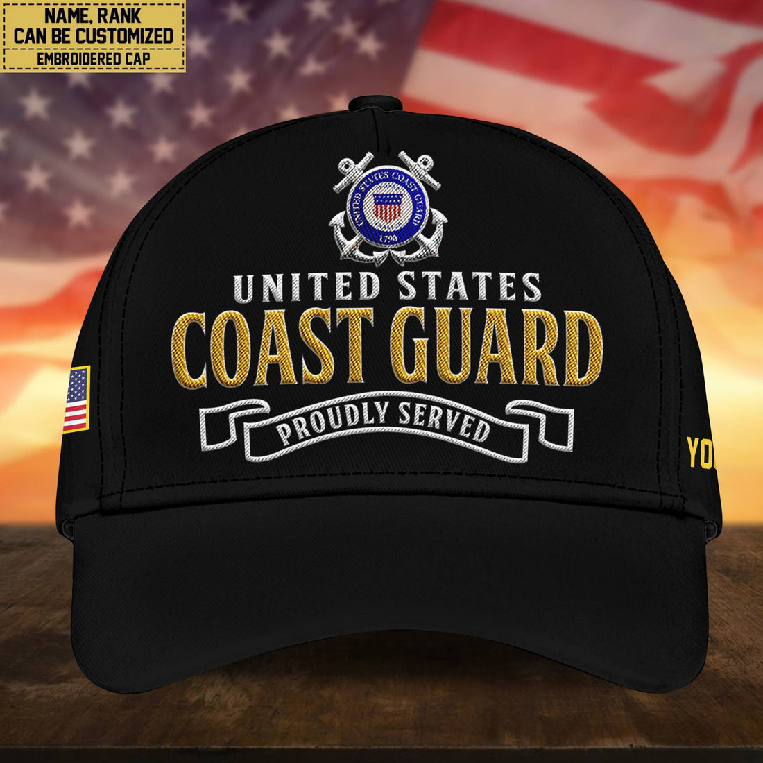 Premium Custom USCG Embroidered Cap, Hat for Coast Guard Veteran, Gifts for Dad, for Husband VPVC300205