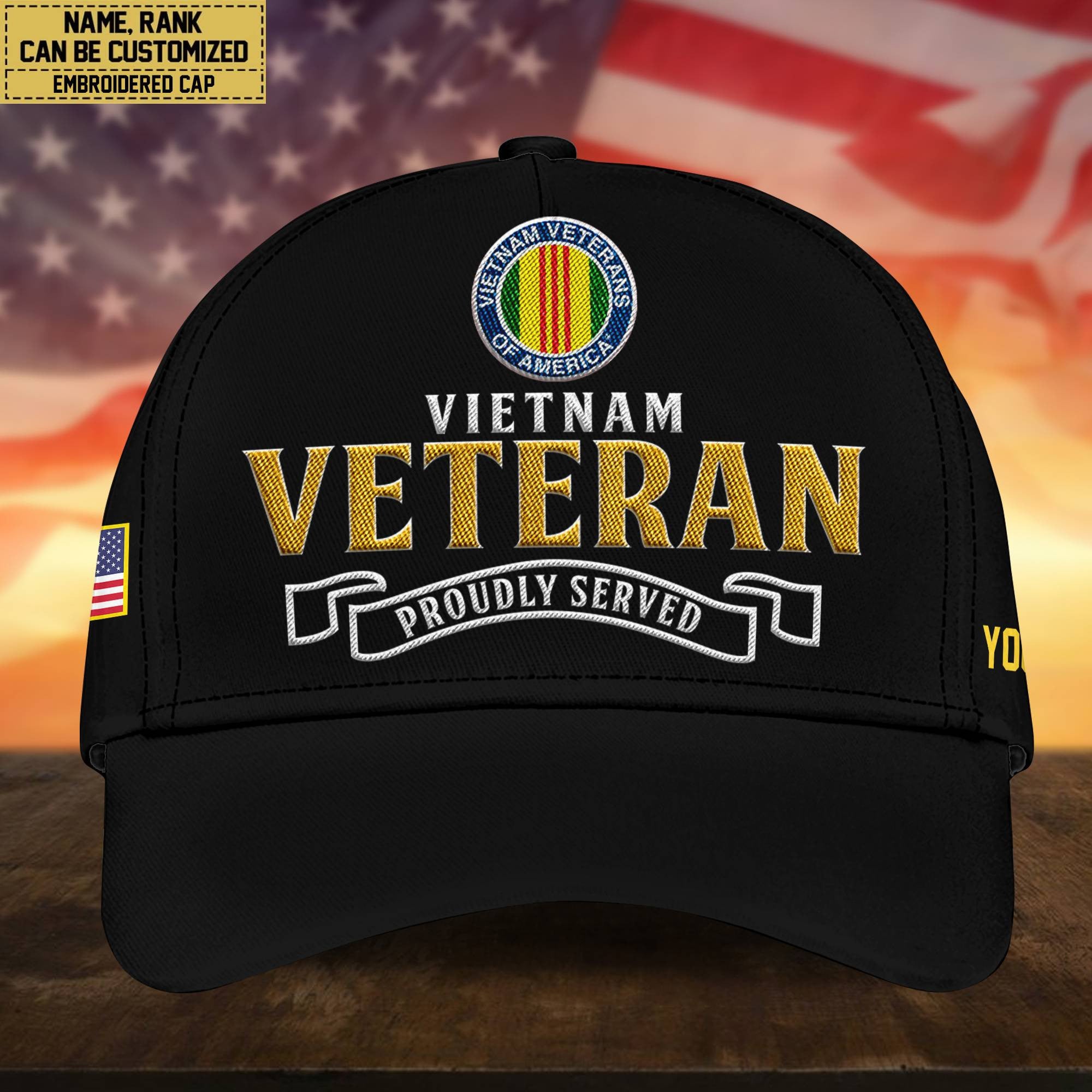 Premium Custom Vietnam Veteran Embroidered Cap, Hat for Vietnam Veteran, Gifts for Dad, for Husband VPVC300206