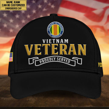 Premium Custom Vietnam Veteran Embroidered Cap, Hat for Vietnam Veteran, Gifts for Dad, for Husband VPVC300206