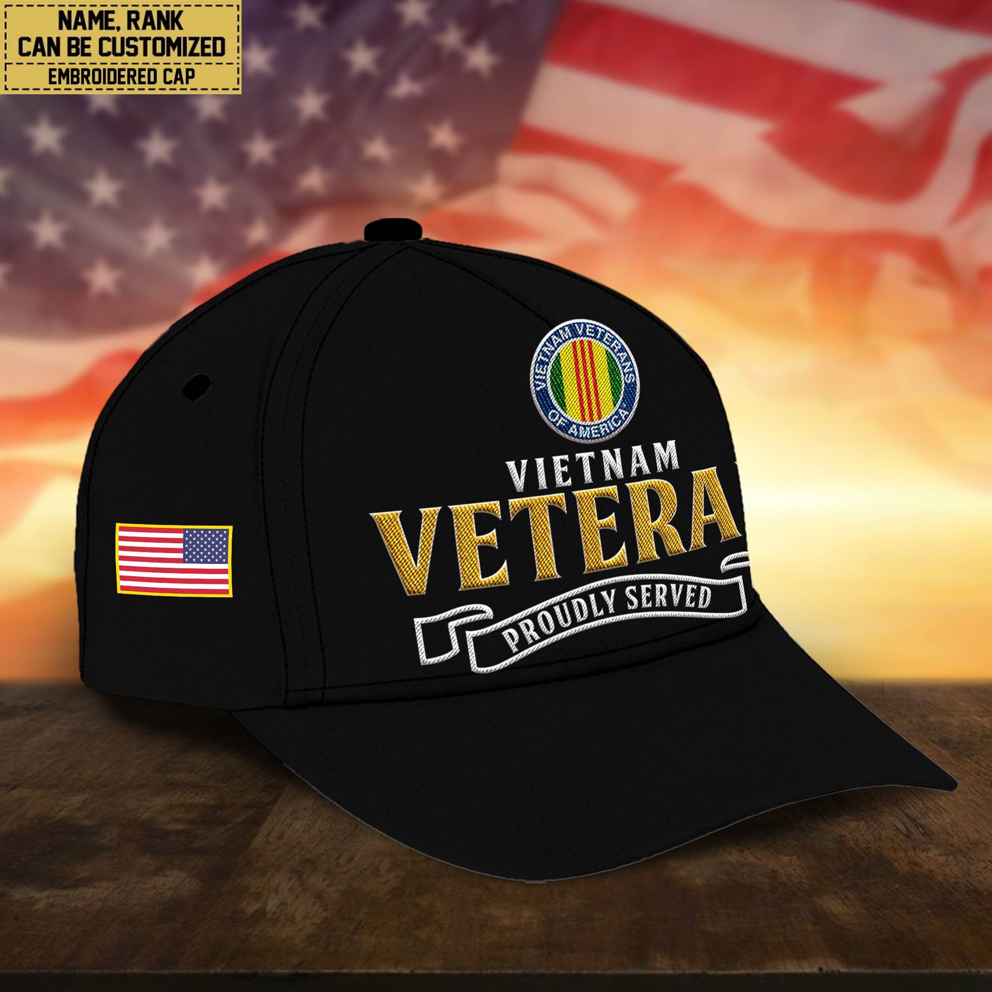 Premium Custom Vietnam Veteran Embroidered Cap, Hat for Vietnam Veteran, Gifts for Dad, for Husband VPVC300206