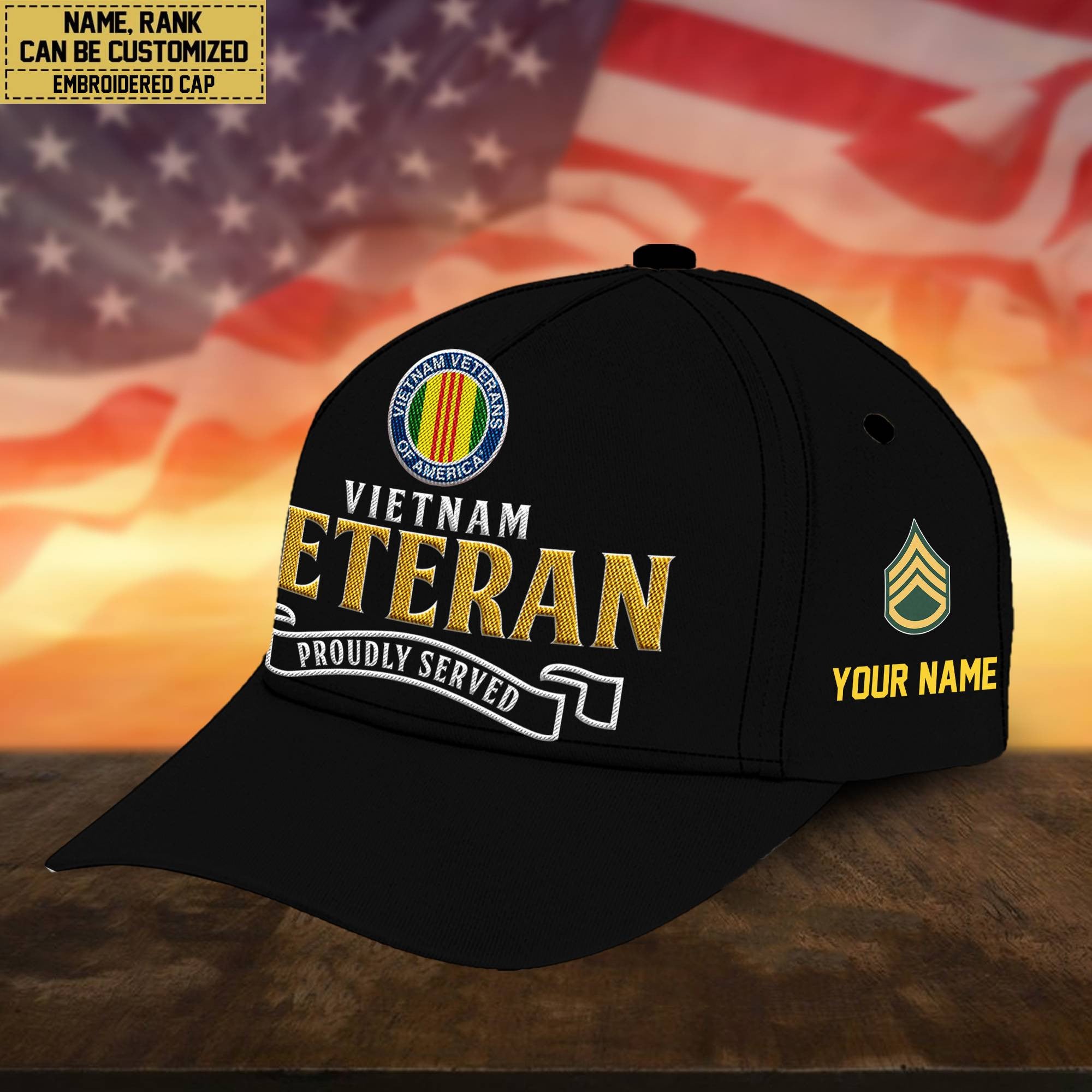 Premium Custom Vietnam Veteran Embroidered Cap, Hat for Vietnam Veteran, Gifts for Dad, for Husband VPVC300206