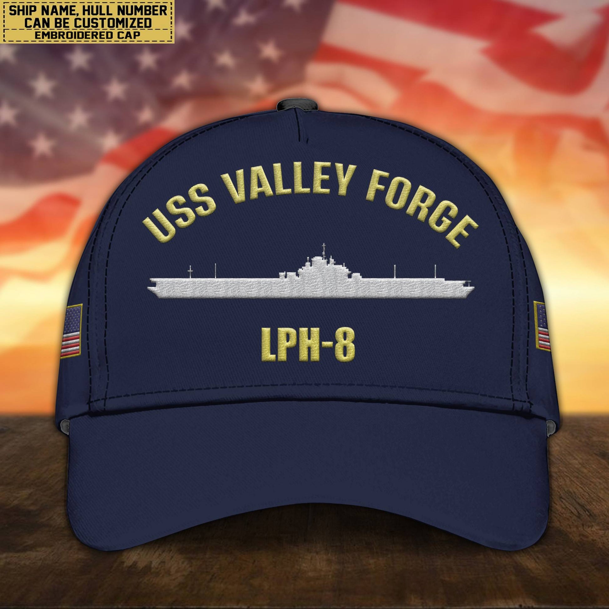 Custom US Navy Ships Embroidered Cap, Hat for US Veteran, Gifts for Father's Day, Veterans Day VPVC300701