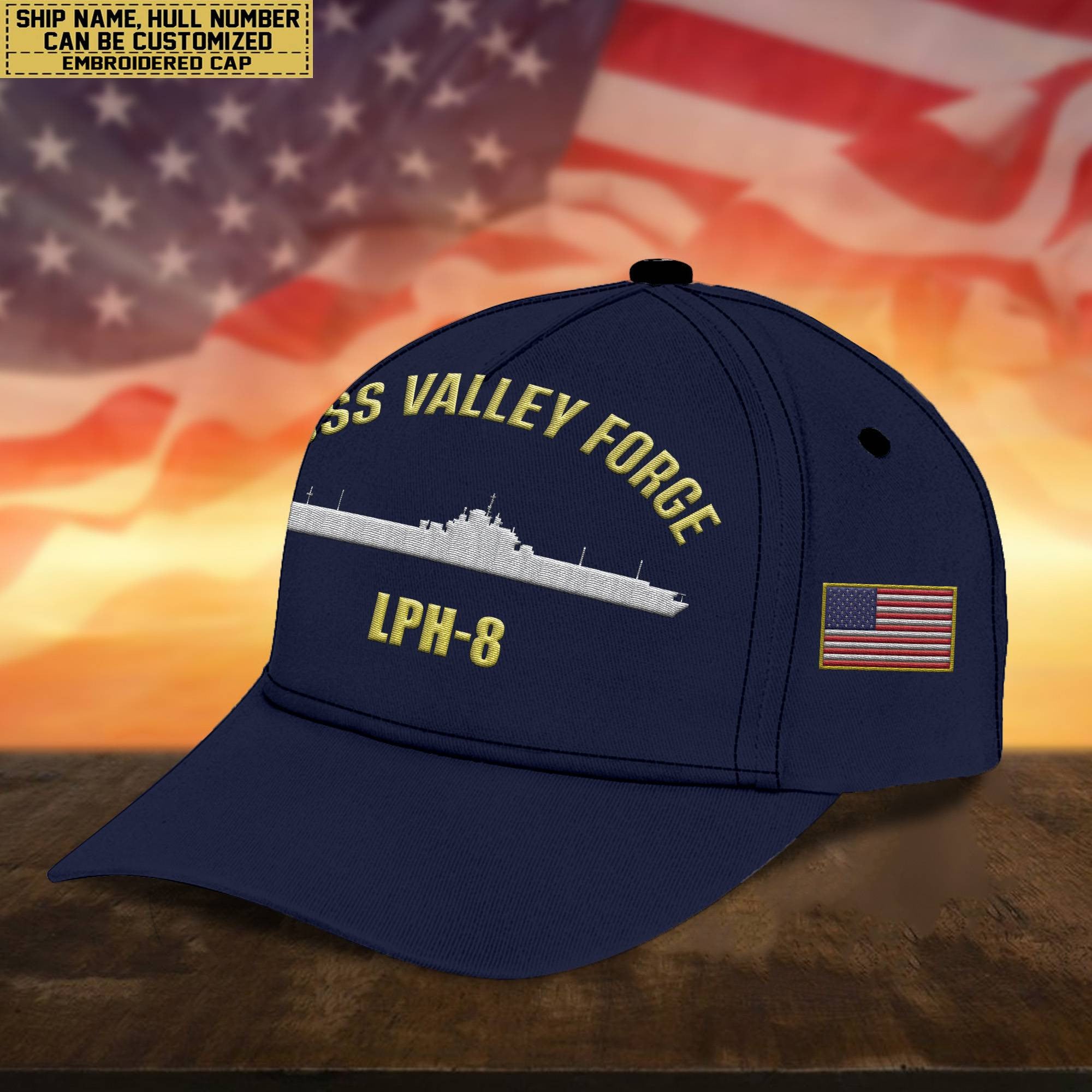 Custom US Navy Ships Embroidered Cap, Hat for US Veteran, Gifts for Father's Day, Veterans Day VPVC300701