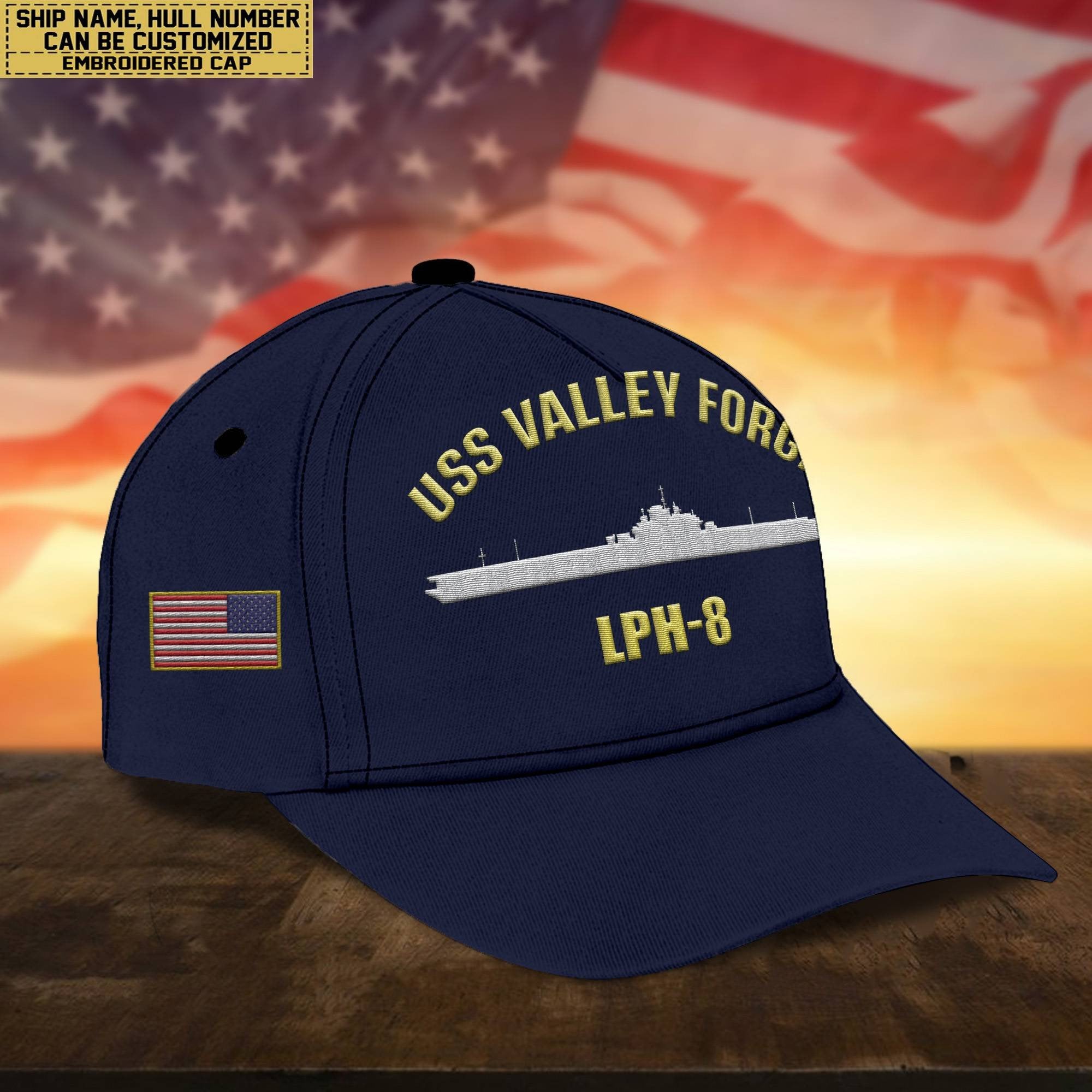 Custom US Navy Ships Embroidered Cap, Hat for US Veteran, Gifts for Father's Day, Veterans Day VPVC300701