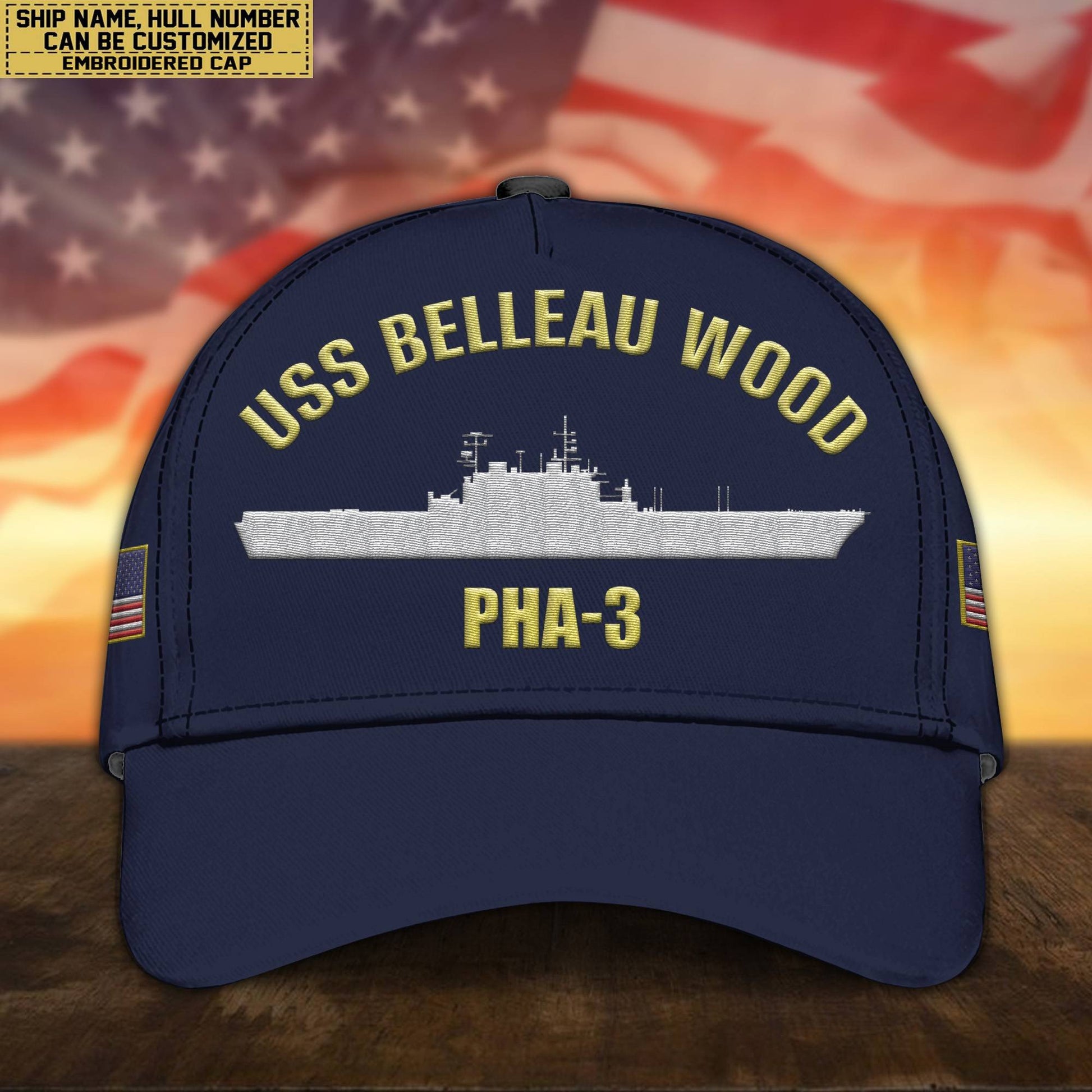 Custom US Navy Ships Embroidered Cap, Hat for US Veteran, Gifts for Father's Day, Veterans Day VPVC300701
