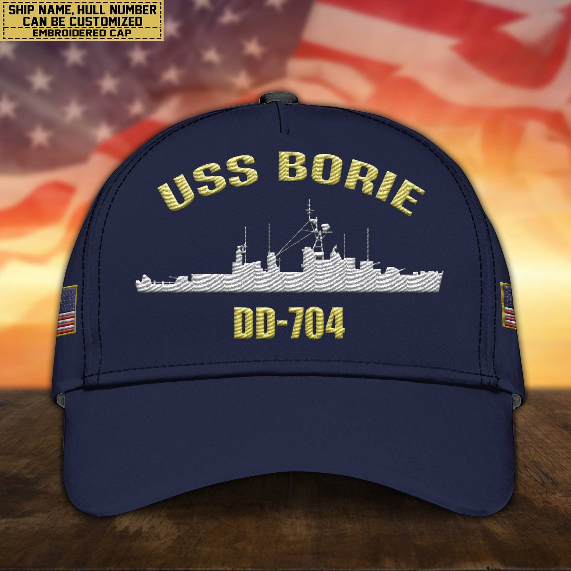 Custom US Navy Ships Embroidered Cap, Hat for US Veteran, Gifts for Father's Day, Veterans Day VPVC300701
