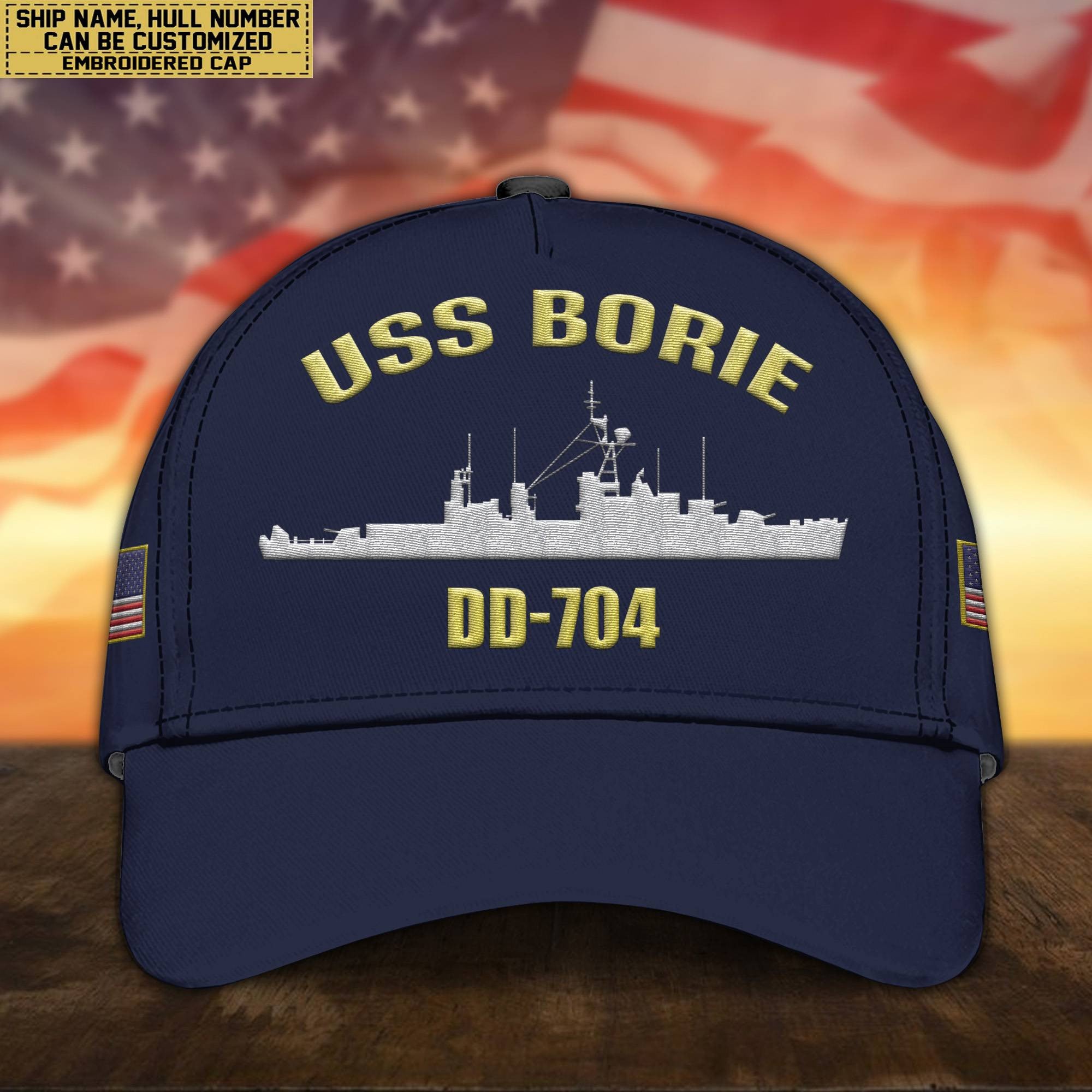 Custom US Navy Ships Embroidered Cap, Hat for US Veteran, Gifts for Father's Day, Veterans Day VPVC300701