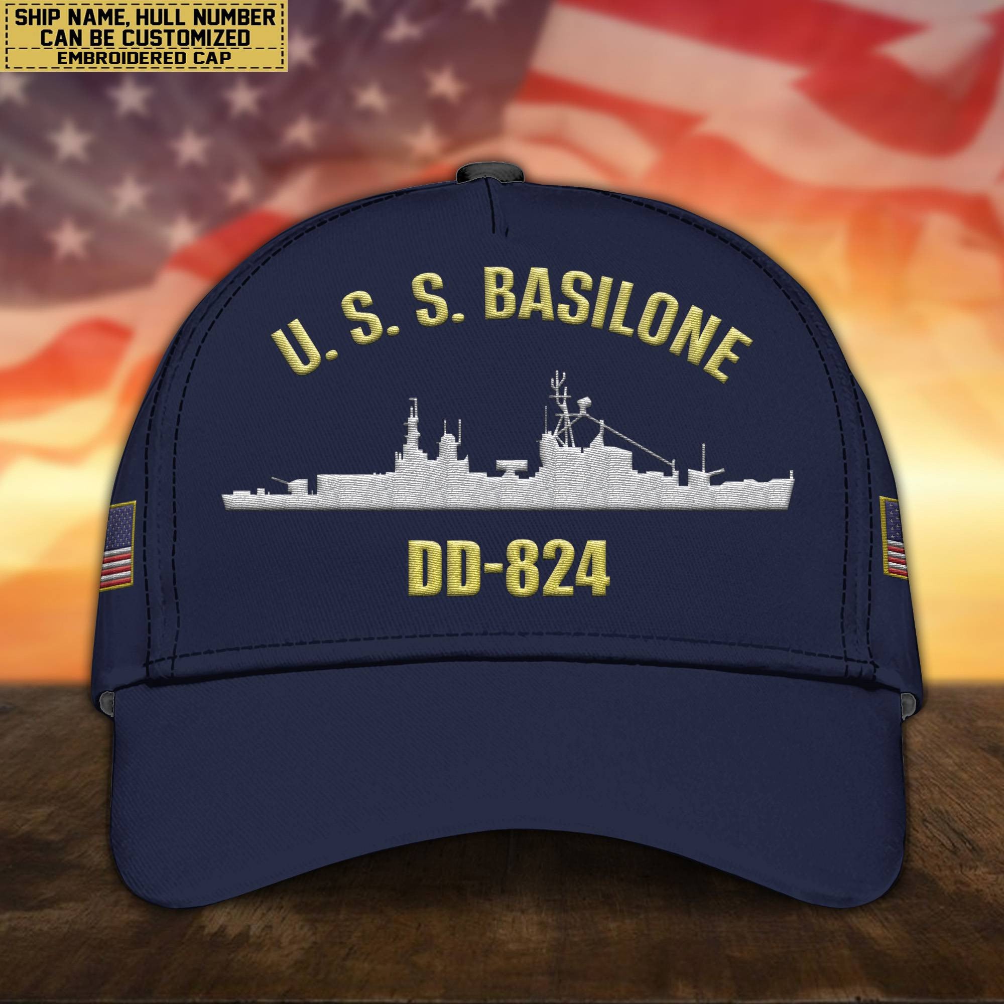 Custom US Navy Ships Embroidered Cap, Hat for US Veteran, Gifts for Father's Day, Veterans Day VPVC300701