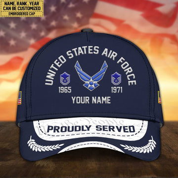Premium Custom USAF Embroidered Cap, Gifts for Air Foce Veteran, Gifts for Father's Day, Veterans Day VPVC300604
