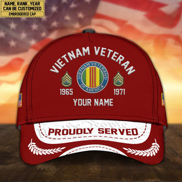 Premium Custom Vietnam Veteran Embroidered Cap, Gifts for Vietnam Veteran, Gifts for Father's Day, Veterans Day VPVC300606
