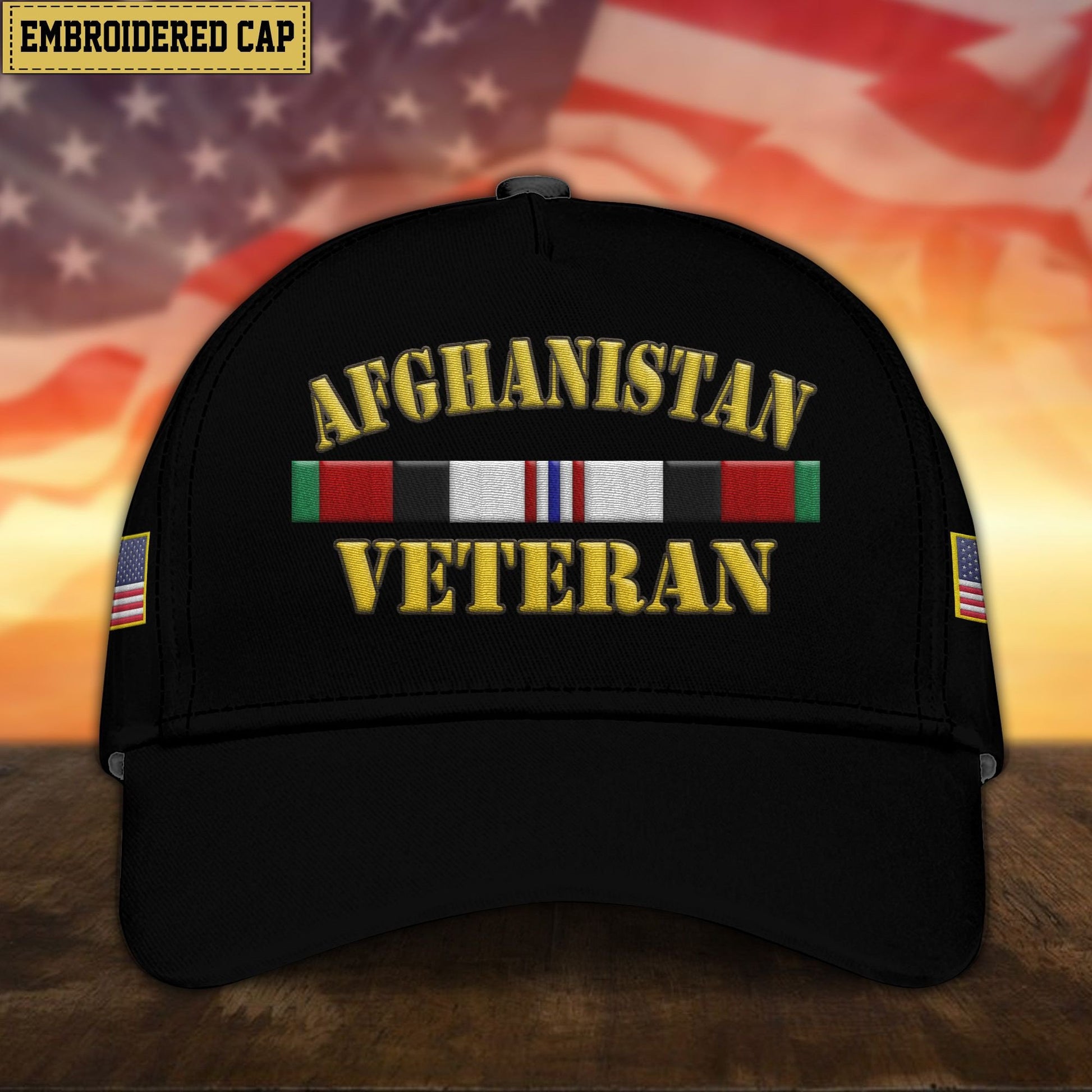 Premium Afghanistan Veteran Embroidered Cap, Gifts for Afghanistan Veteran, Gifts for Father's Day, Veterans Day VPVC300902