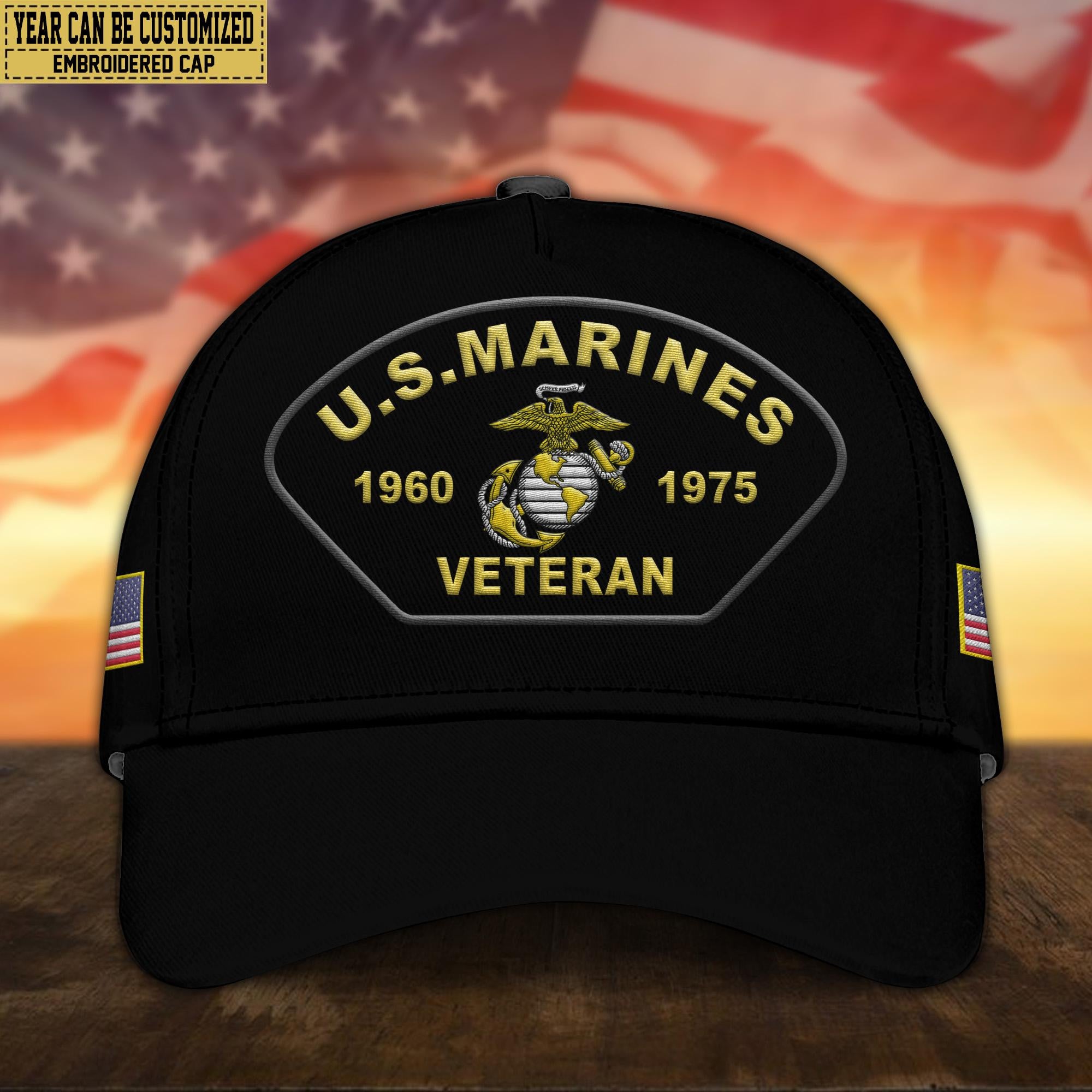 Premium USMC Veteran Embroidered Cap, Gifts for Marine Veteran, Gifts for Father's Day, Veterans Day VPVC301003
