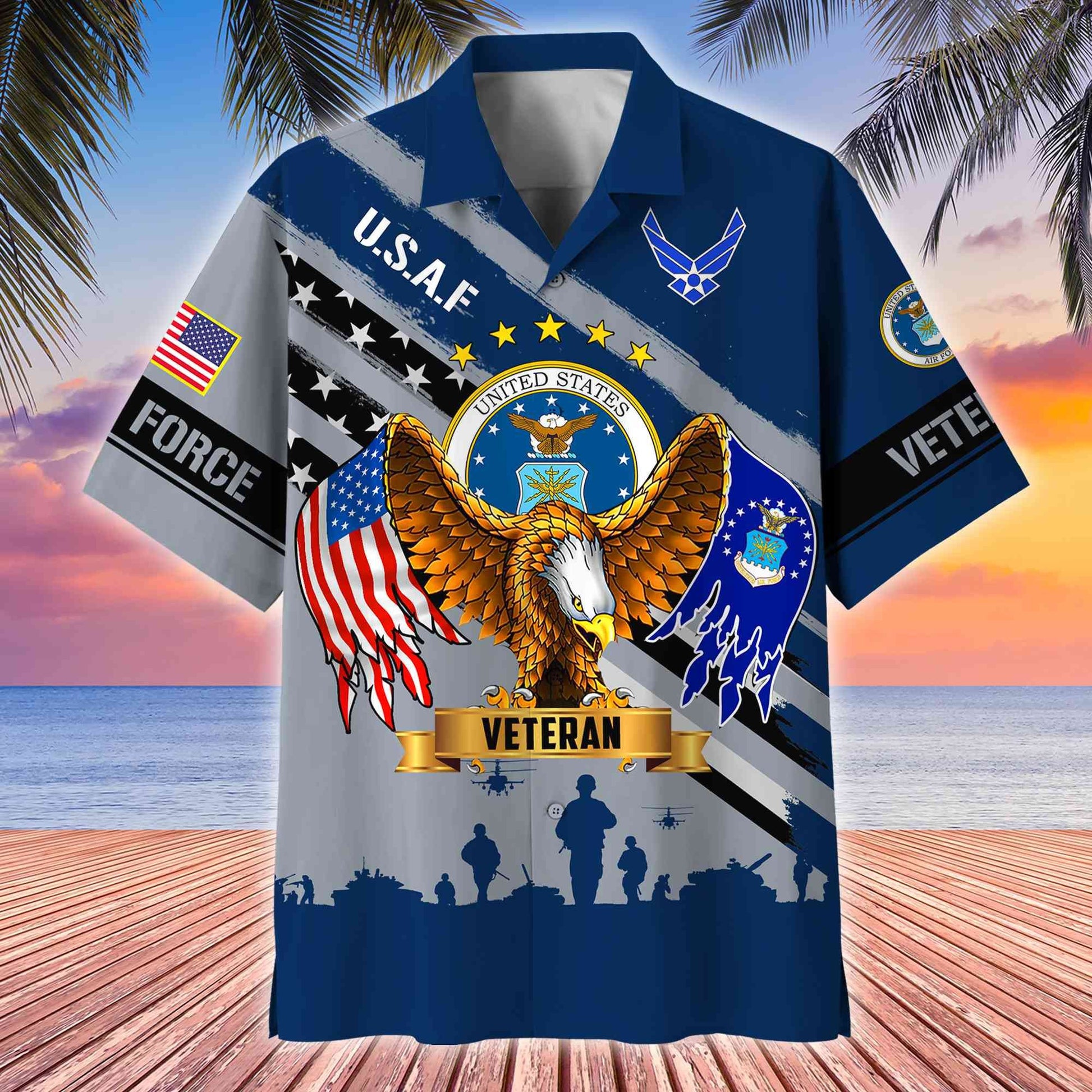 Premium US Veterans Hawaii Shirt, Gifts For Dad, For Husband Veteran BPVC080701