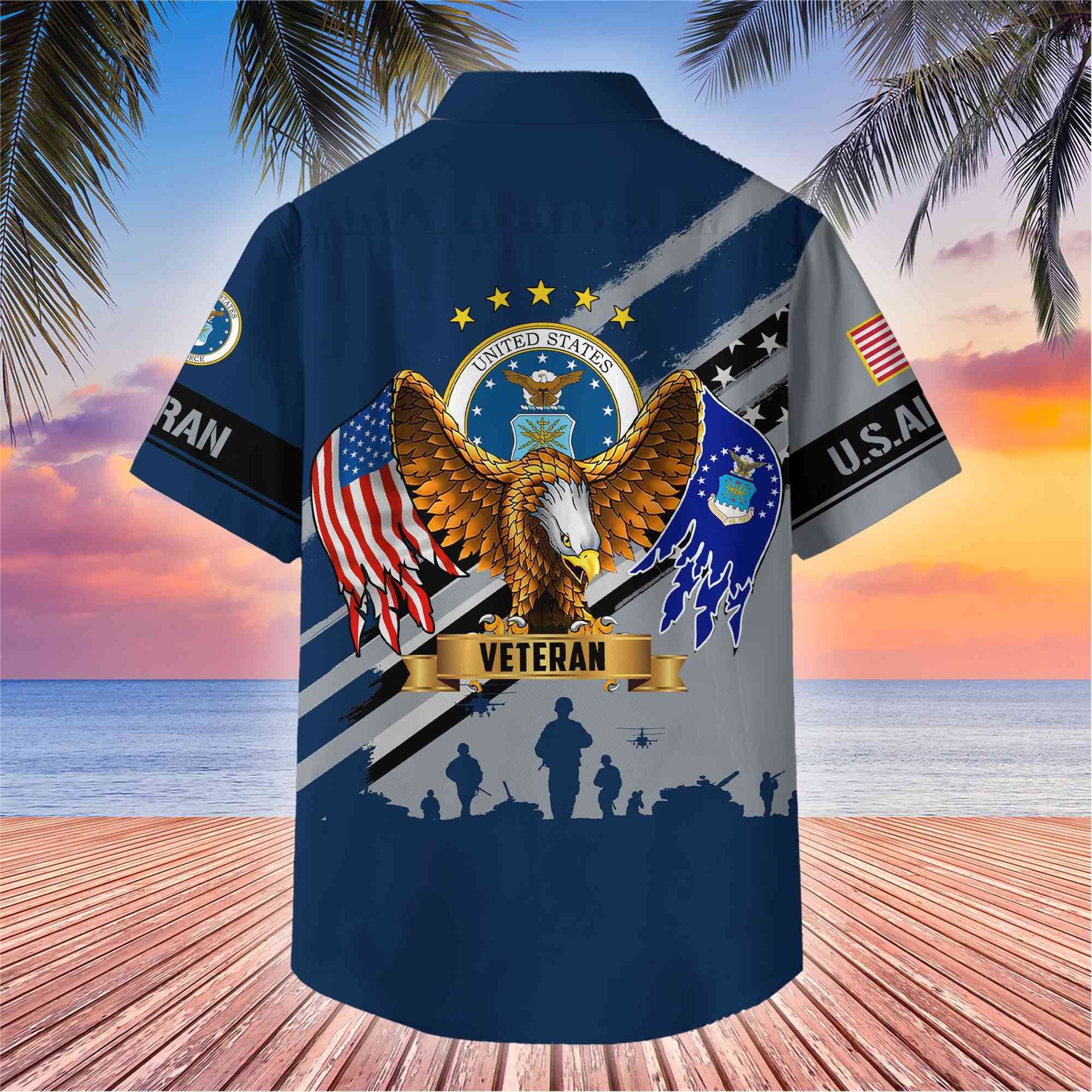 Premium US Veterans Hawaii Shirt, Gifts For Dad, For Husband Veteran BPVC080701