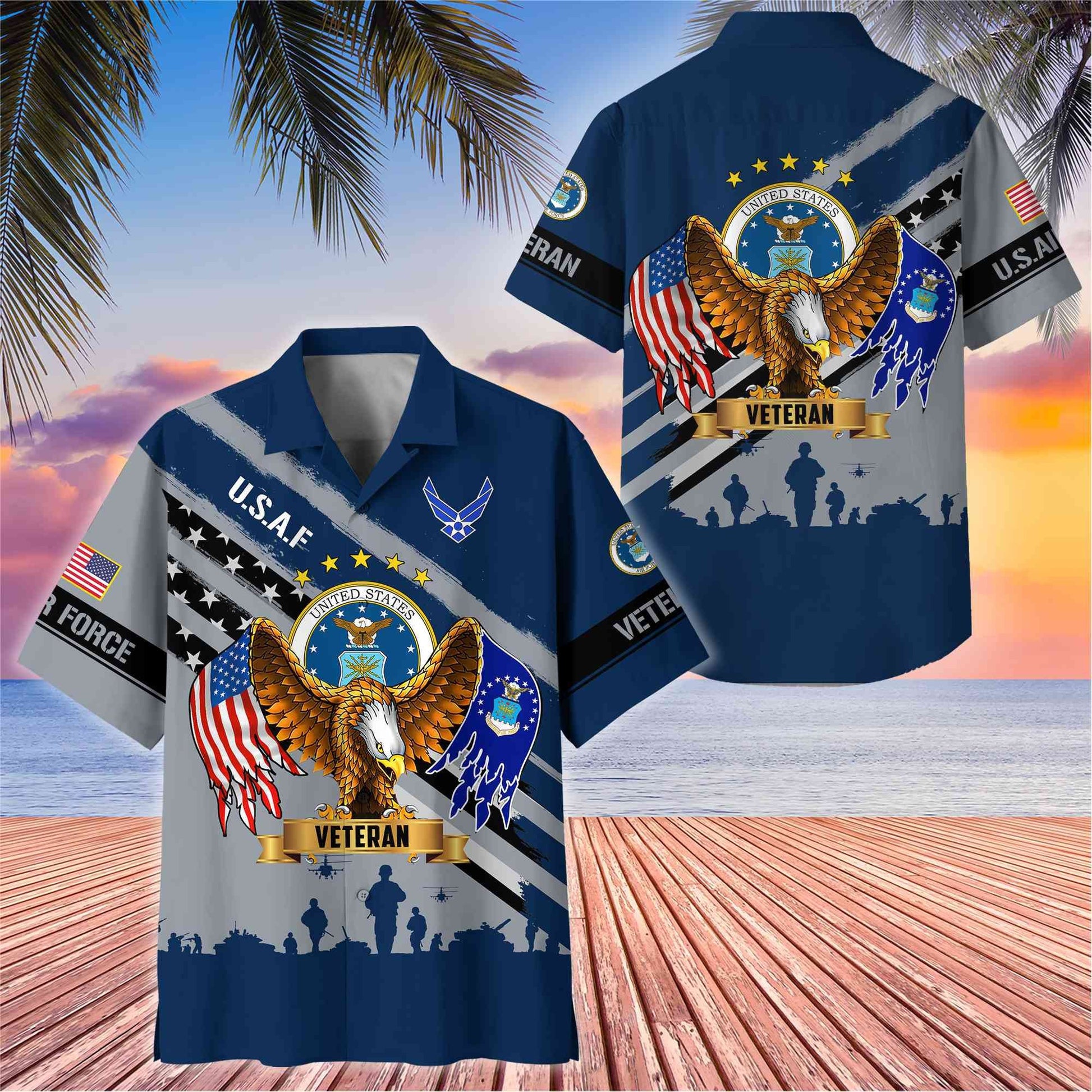 Premium US Veterans Hawaii Shirt, Gifts For Dad, For Husband Veteran BPVC080701
