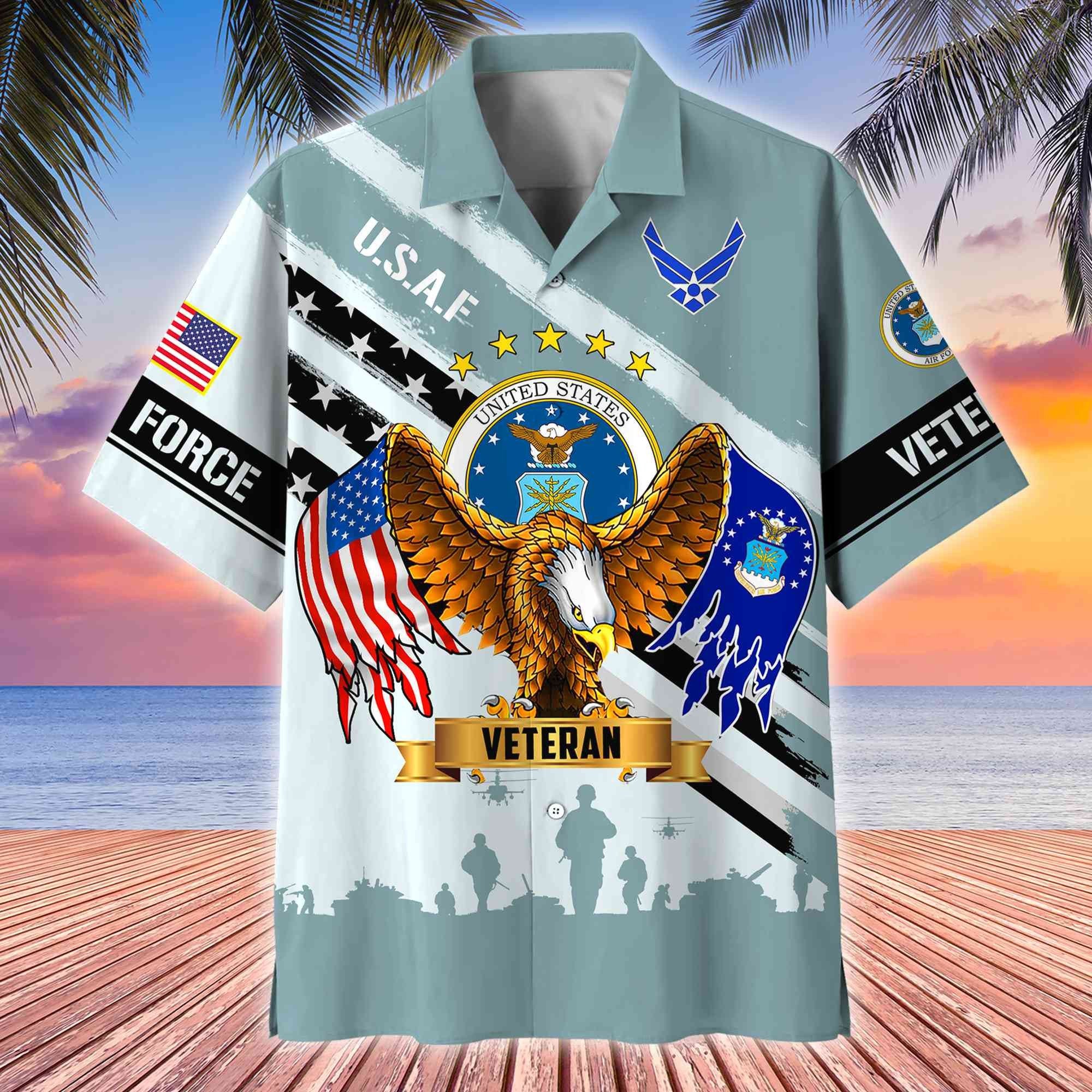 Premium US Veterans Hawaii Shirt, Gifts For Dad, For Husband Veteran BPVC080701