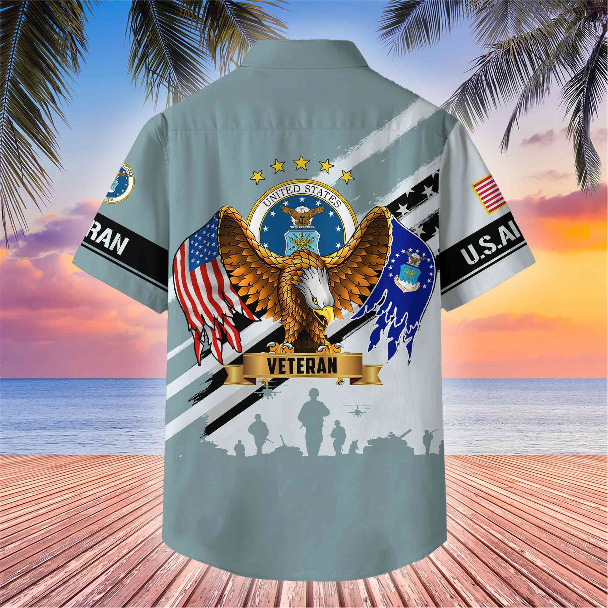 Premium US Veterans Hawaii Shirt, Gifts For Dad, For Husband Veteran BPVC080701