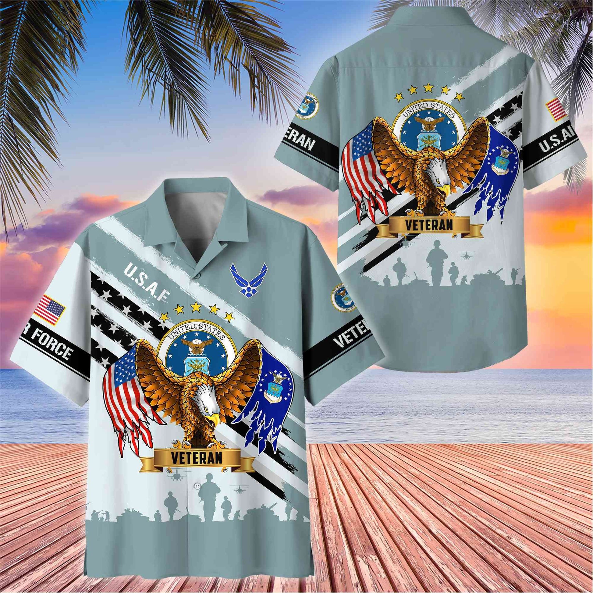 Premium US Veterans Hawaii Shirt, Gifts For Dad, For Husband Veteran BPVC080701