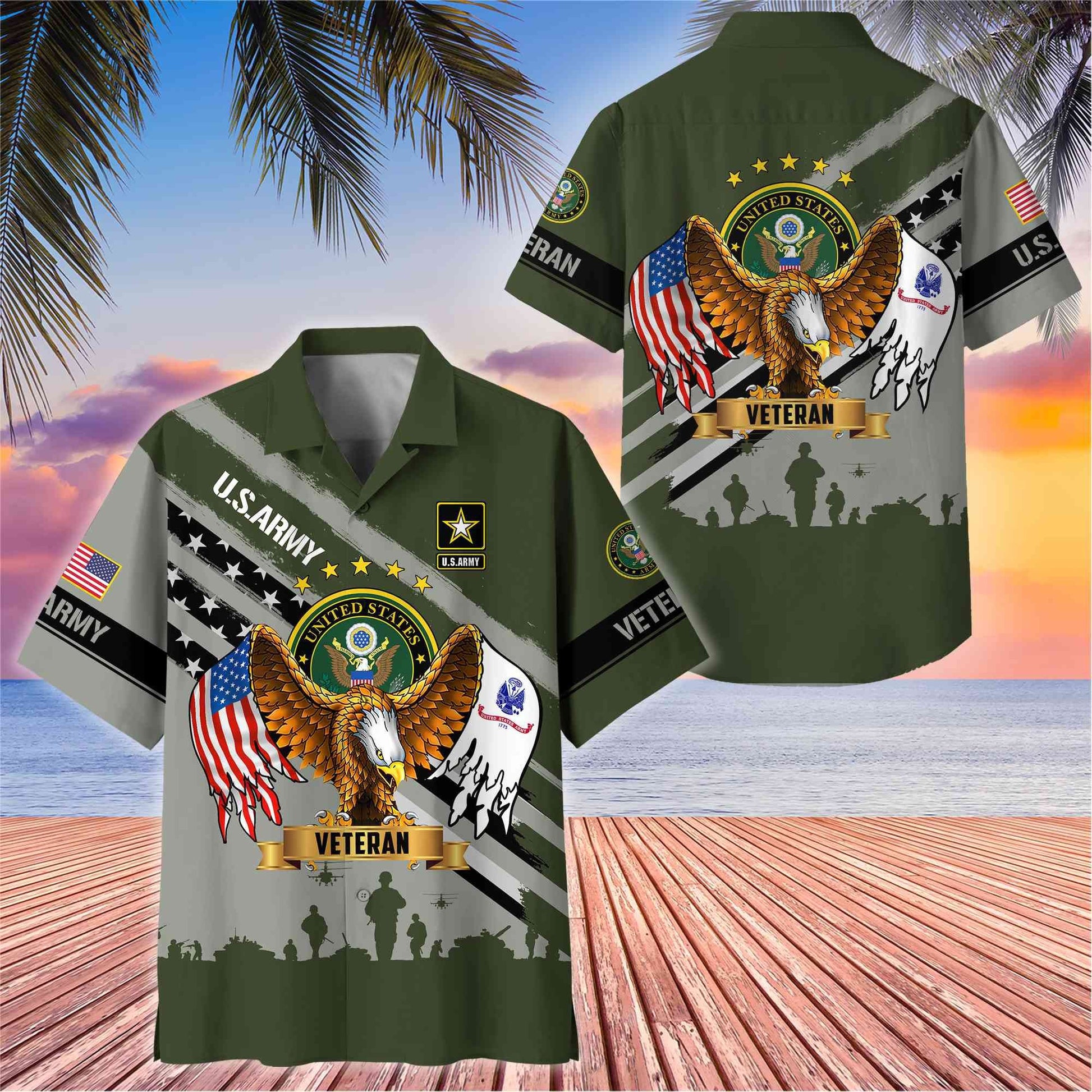 Premium US Veterans Hawaii Shirt, Gifts For Dad, For Husband Veteran BPVC080701