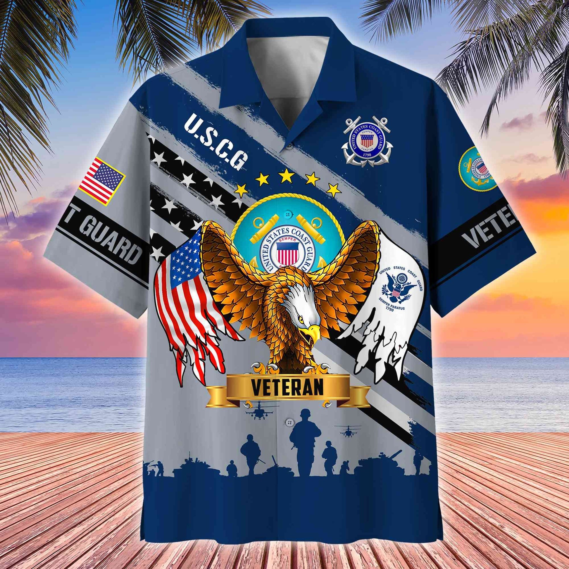 Premium US Veterans Hawaii Shirt, Gifts For Dad, For Husband Veteran BPVC080701