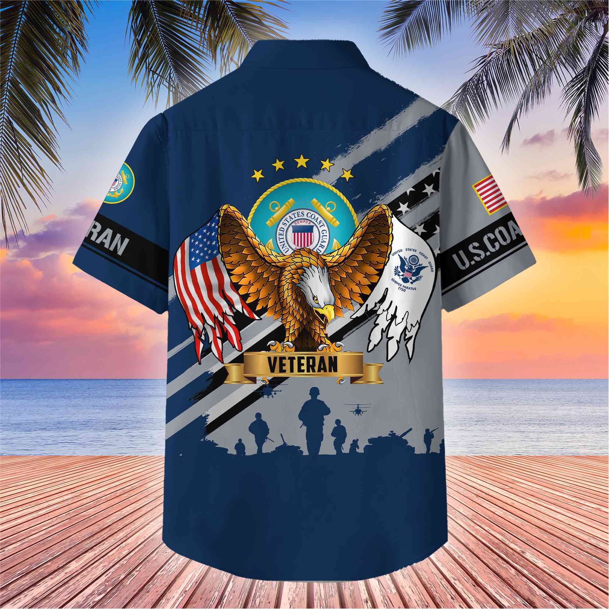 Premium US Veterans Hawaii Shirt, Gifts For Dad, For Husband Veteran BPVC080701