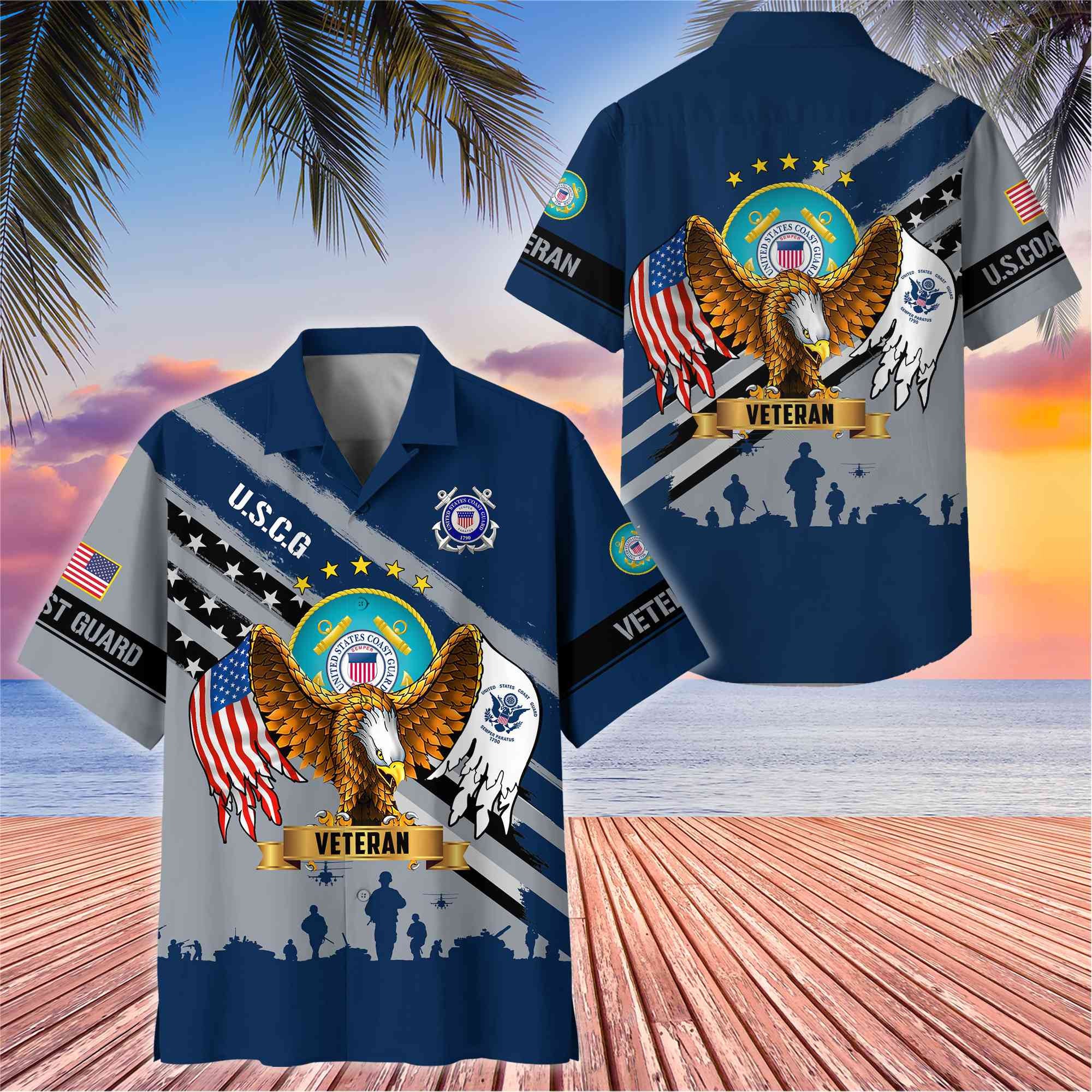 Premium US Veterans Hawaii Shirt, Gifts For Dad, For Husband Veteran BPVC080701