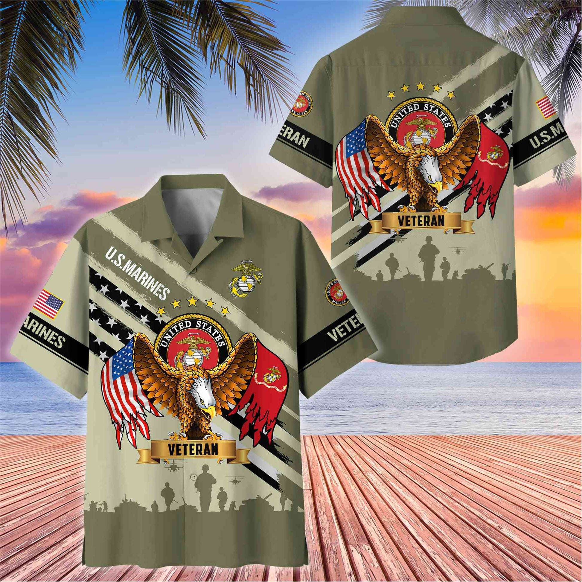 Premium US Veterans Hawaii Shirt, Gifts For Dad, For Husband Veteran BPVC080701
