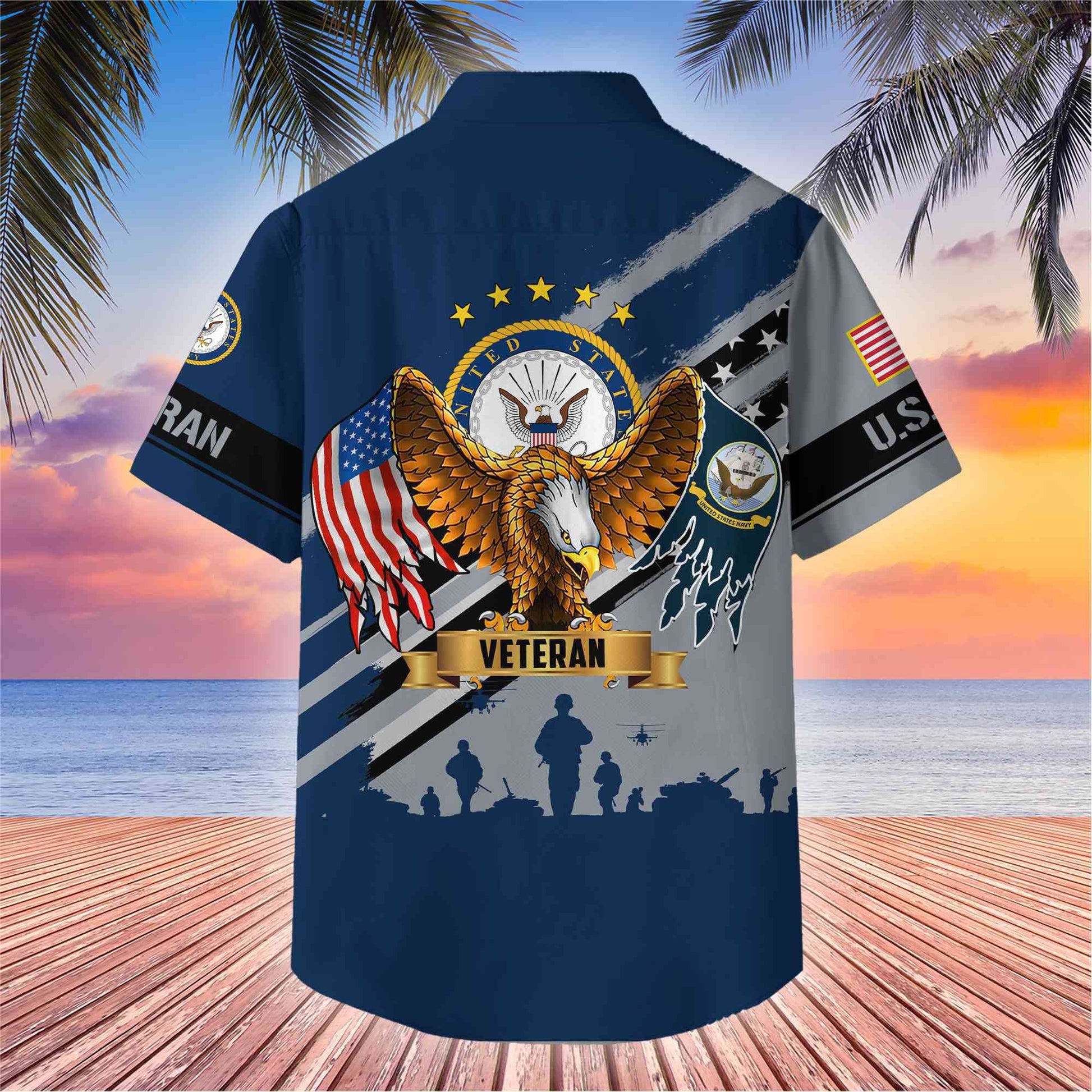 Premium US Veterans Hawaii Shirt, Gifts For Dad, For Husband Veteran BPVC080701