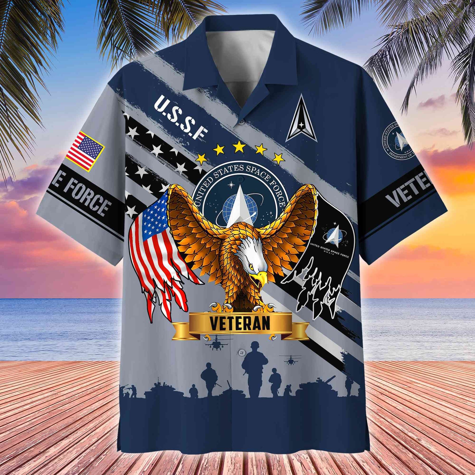 Premium US Veterans Hawaii Shirt, Gifts For Dad, For Husband Veteran BPVC080701