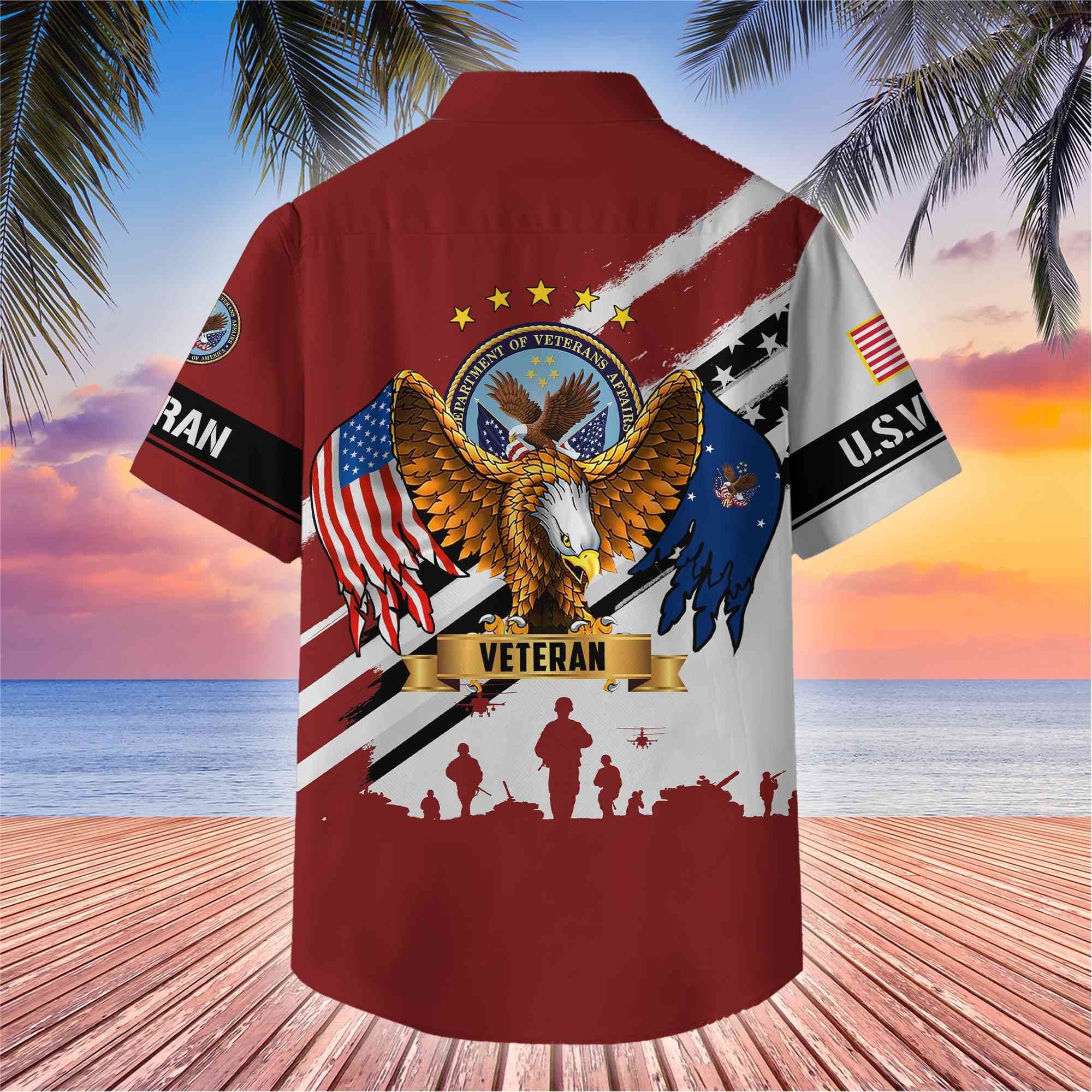 Premium US Veterans Hawaii Shirt, Gifts For Dad, For Husband Veteran BPVC080701