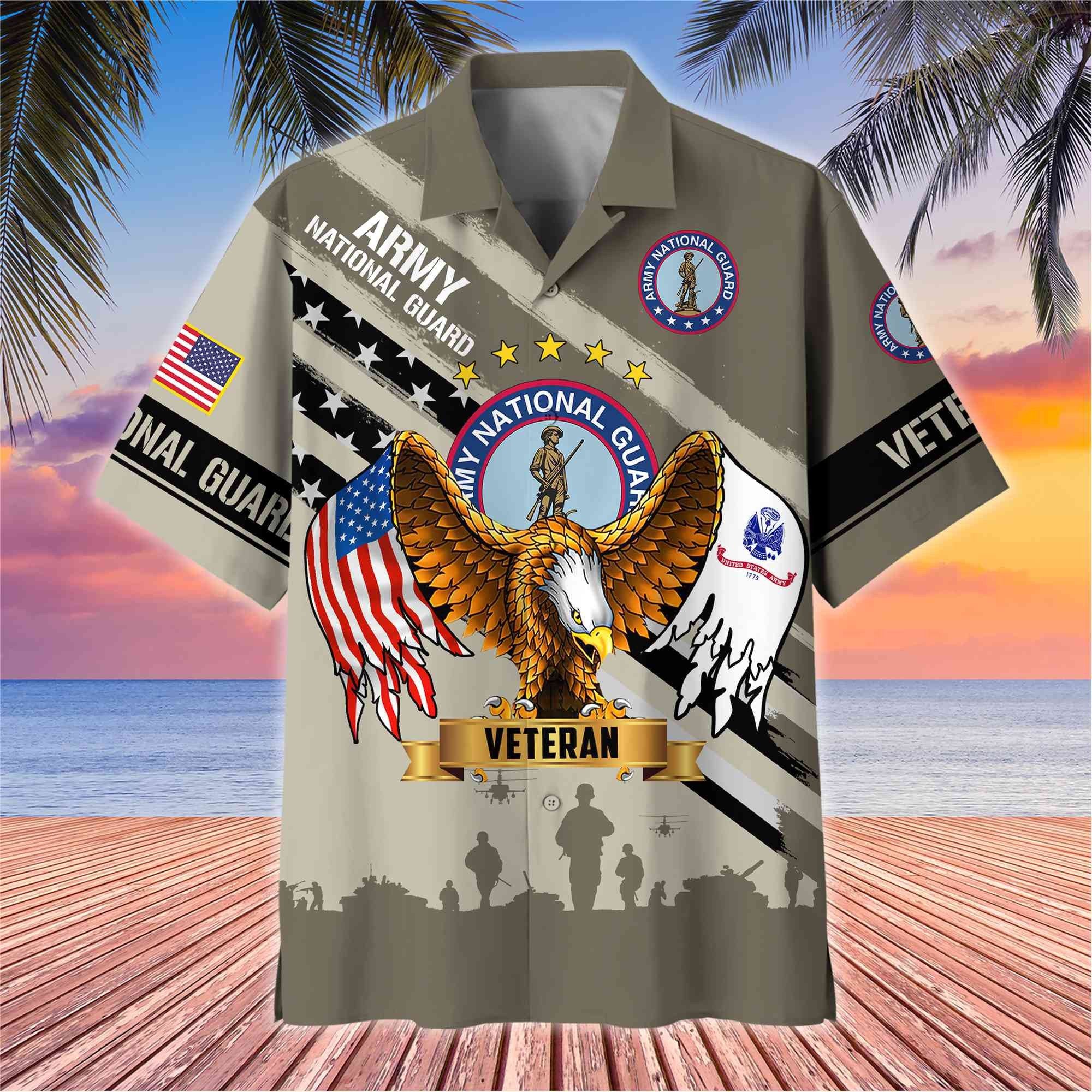 Premium US Veterans Hawaii Shirt, Gifts For Dad, For Husband Veteran BPVC080701
