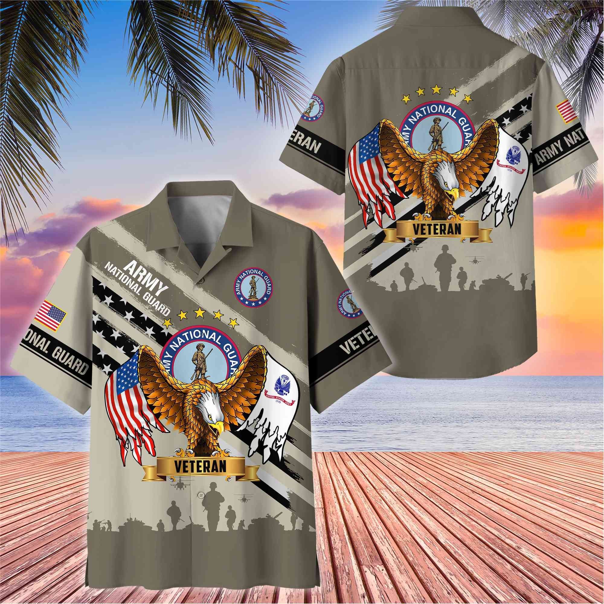 Premium US Veterans Hawaii Shirt, Gifts For Dad, For Husband Veteran BPVC080701