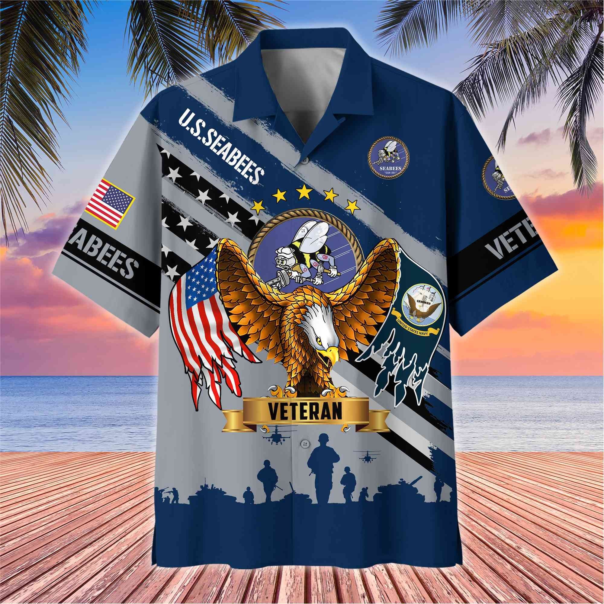 Premium US Veterans Hawaii Shirt, Gifts For Dad, For Husband Veteran BPVC080701