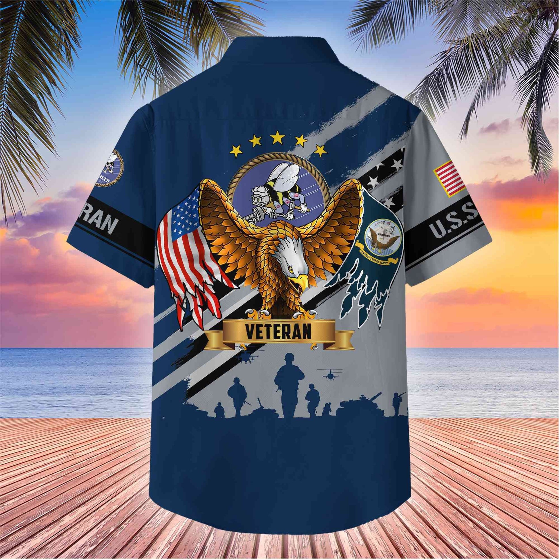 Premium US Veterans Hawaii Shirt, Gifts For Dad, For Husband Veteran BPVC080701