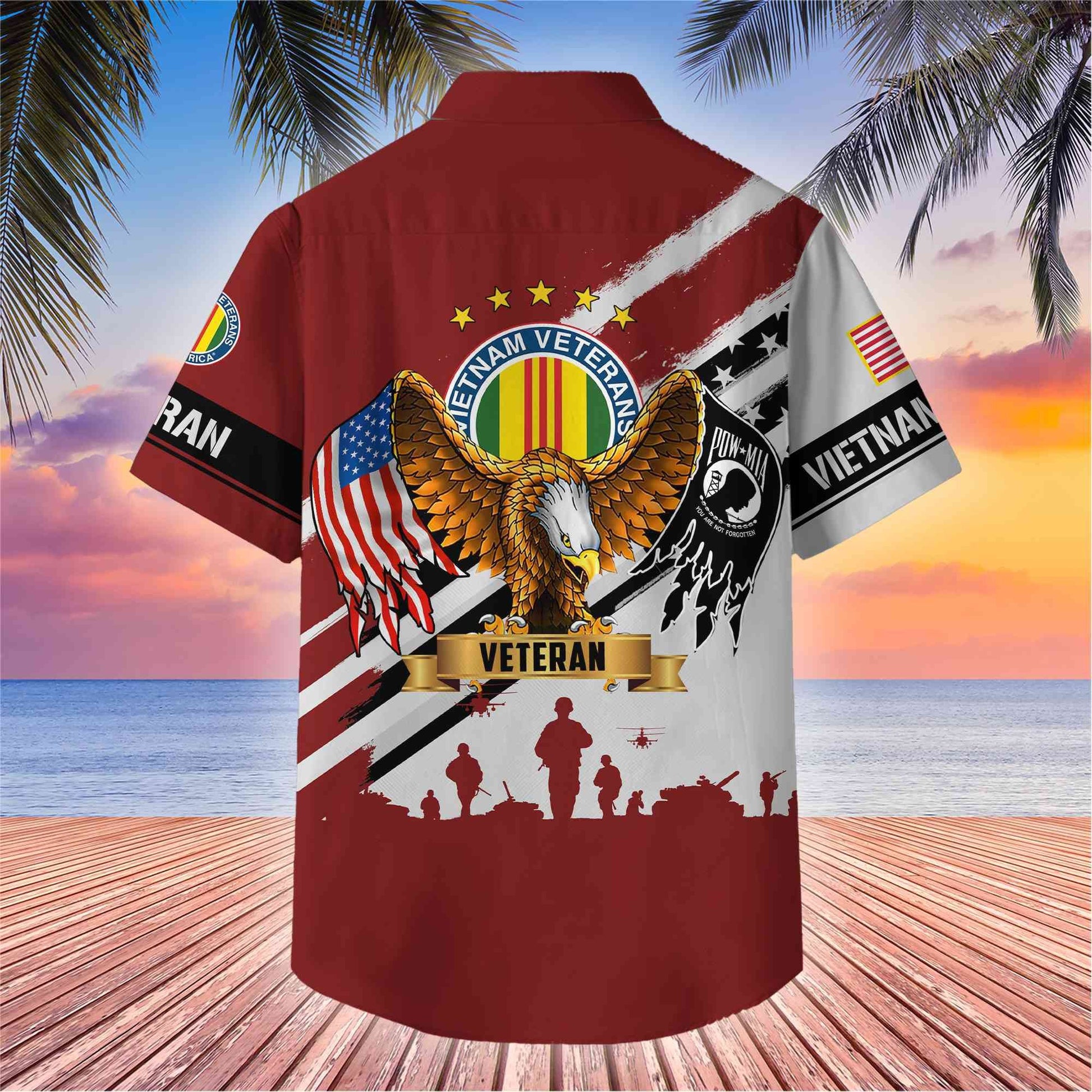 Premium US Veterans Hawaii Shirt, Gifts For Dad, For Husband Veteran BPVC080701