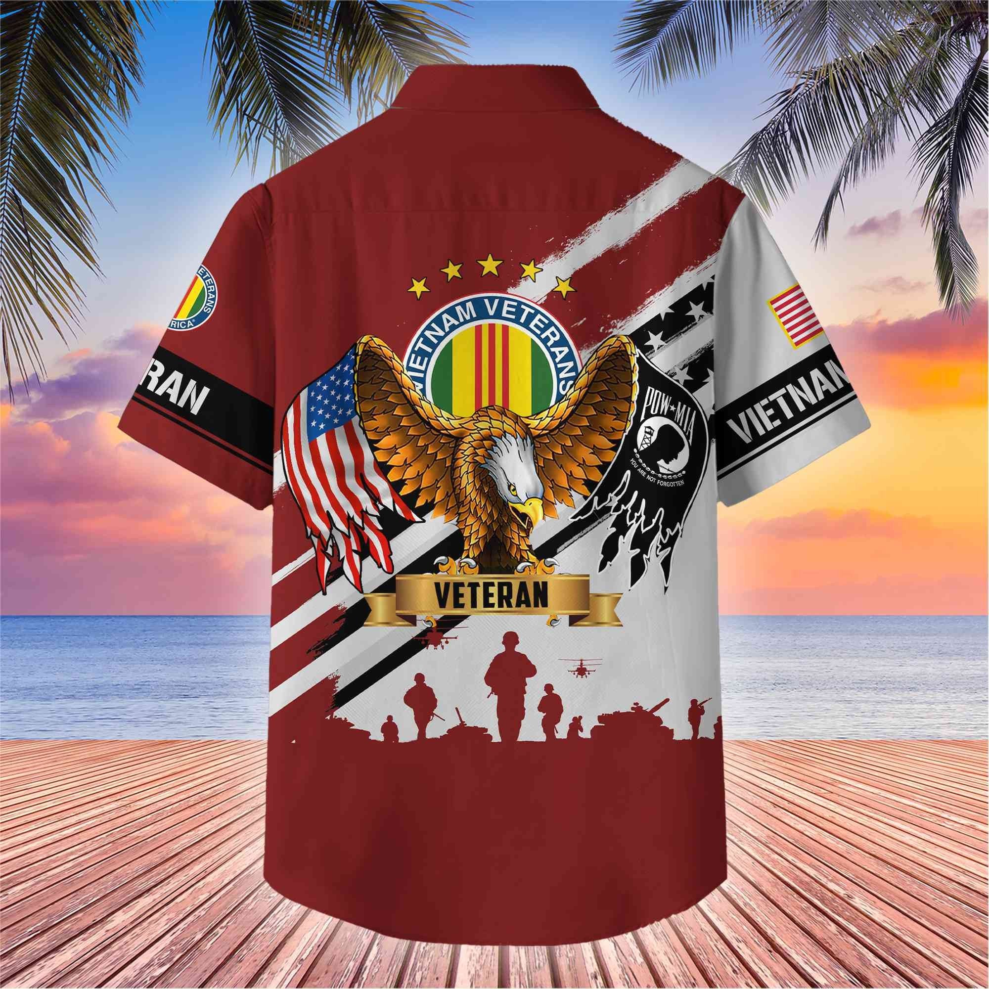 Premium US Veterans Hawaii Shirt, Gifts For Dad, For Husband Veteran BPVC080701
