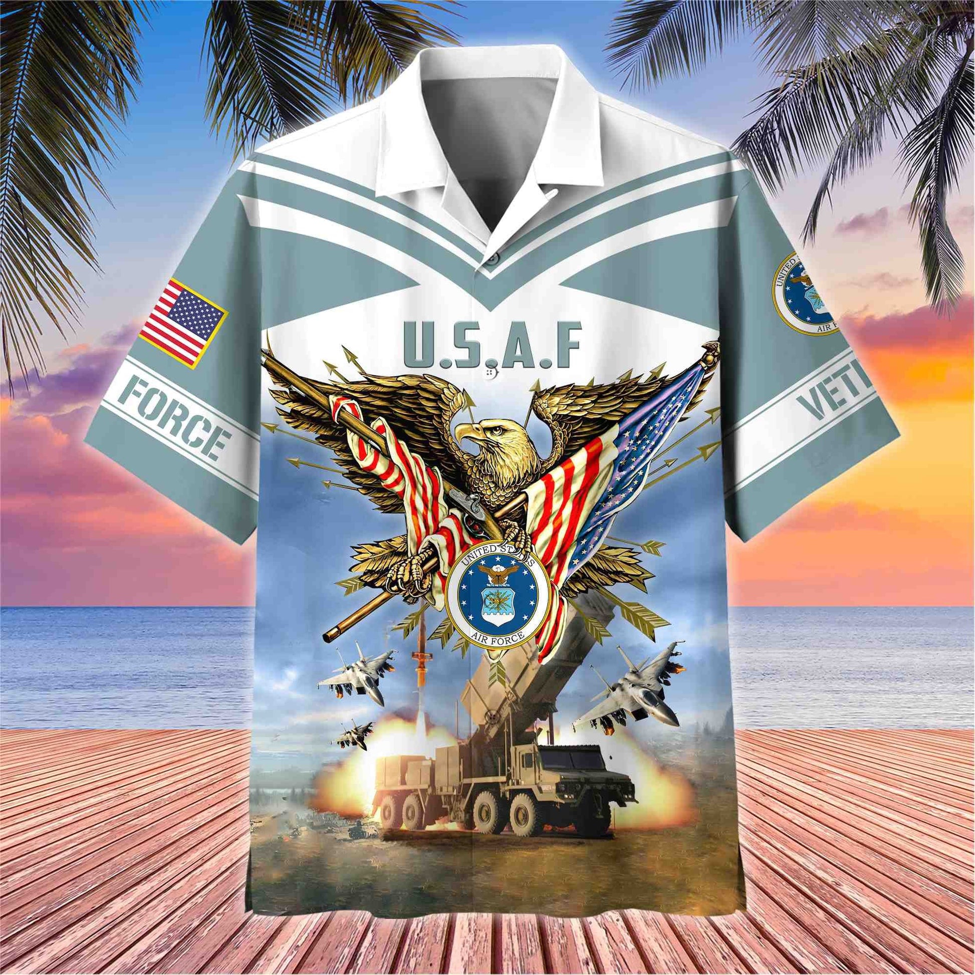 Premium American Pride US Veterans Hawaii Shirt, Gifts For Dad For Husband Veteran BPVC090703
