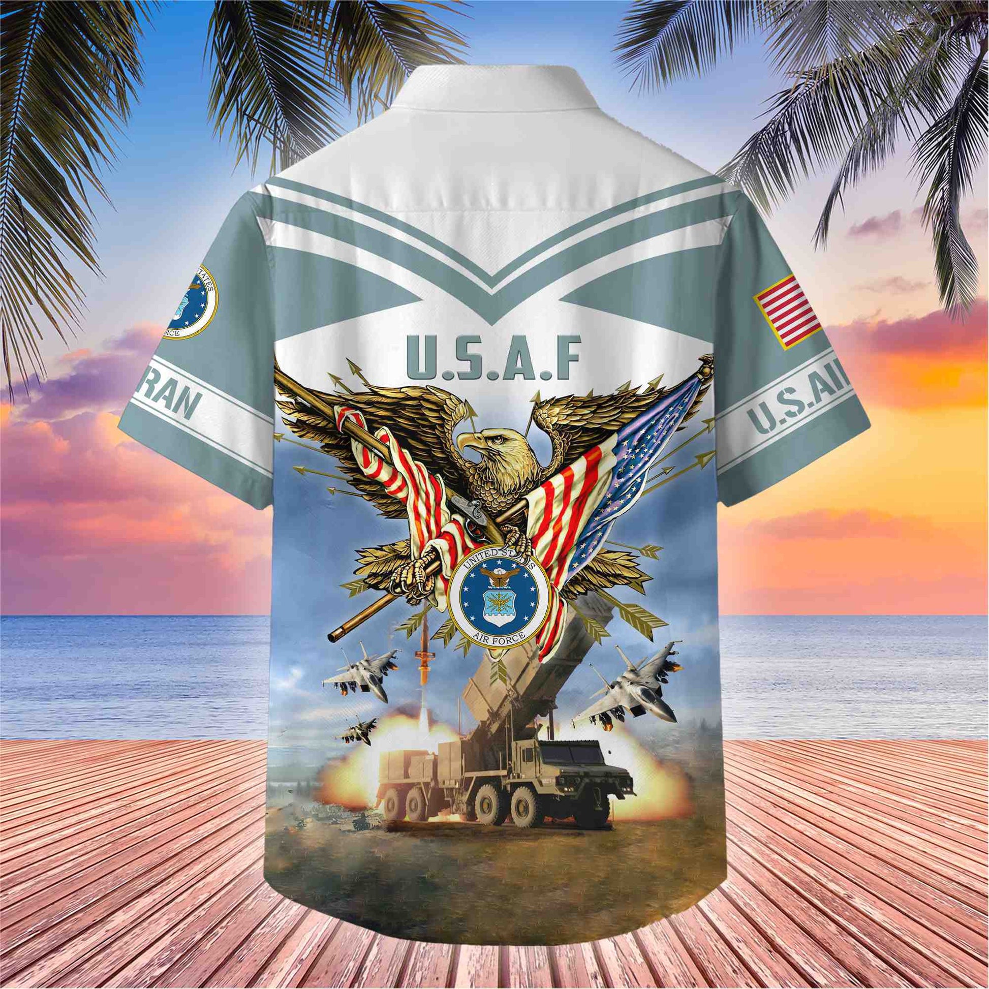 Premium American Pride US Veterans Hawaii Shirt, Gifts For Dad For Husband Veteran BPVC090703
