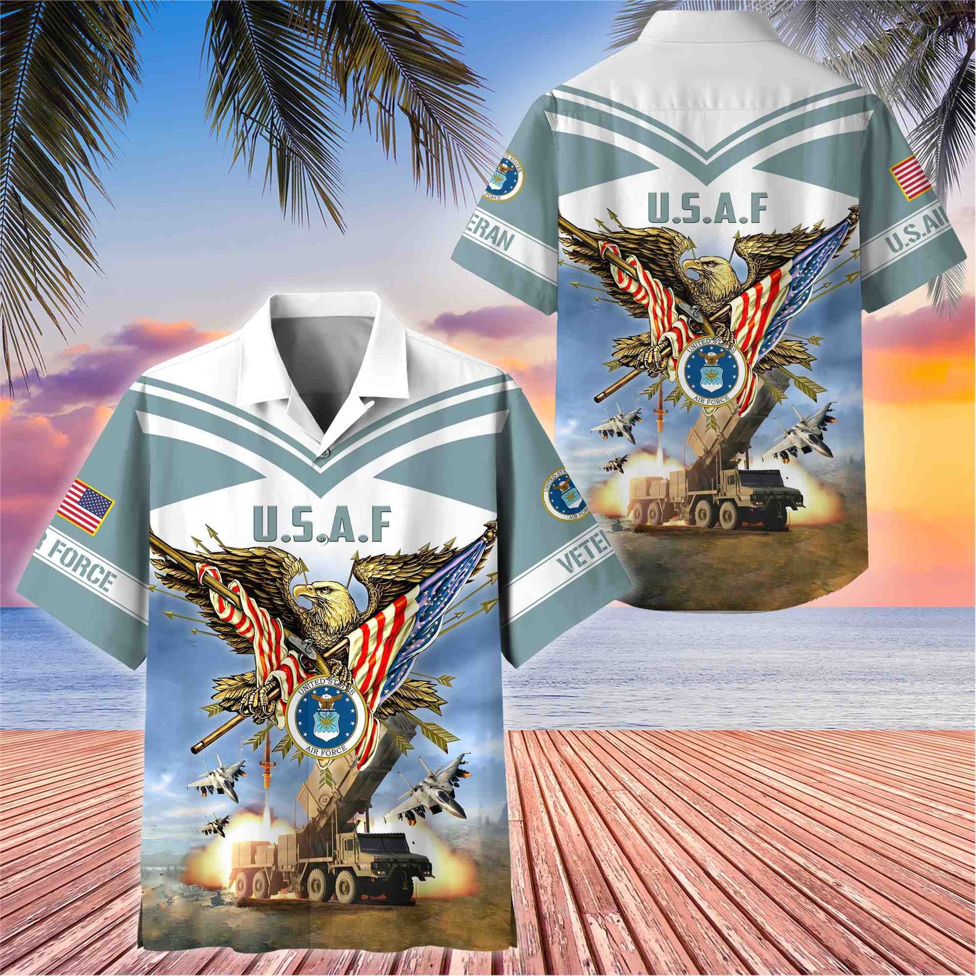 Premium American Pride US Veterans Hawaii Shirt, Gifts For Dad For Husband Veteran BPVC090703