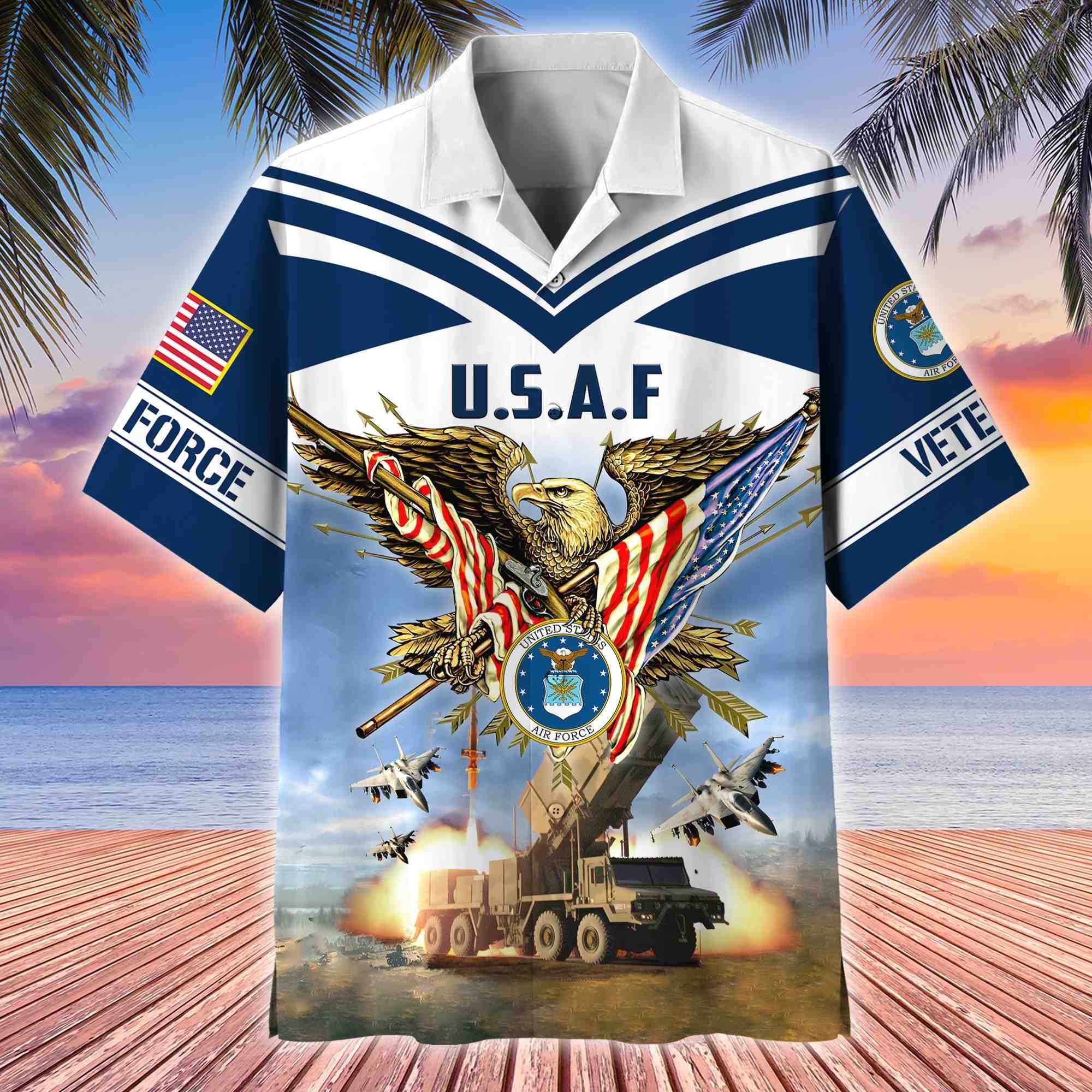 Premium American Pride US Veterans Hawaii Shirt, Gifts For Dad For Husband Veteran BPVC090703