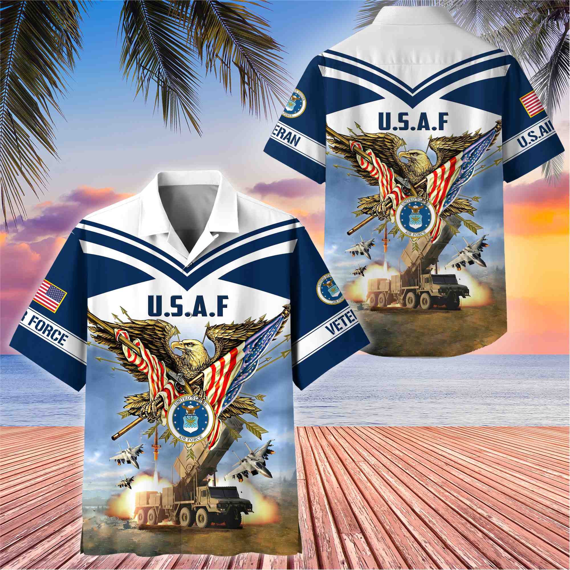 Premium American Pride US Veterans Hawaii Shirt, Gifts For Dad For Husband Veteran BPVC090703