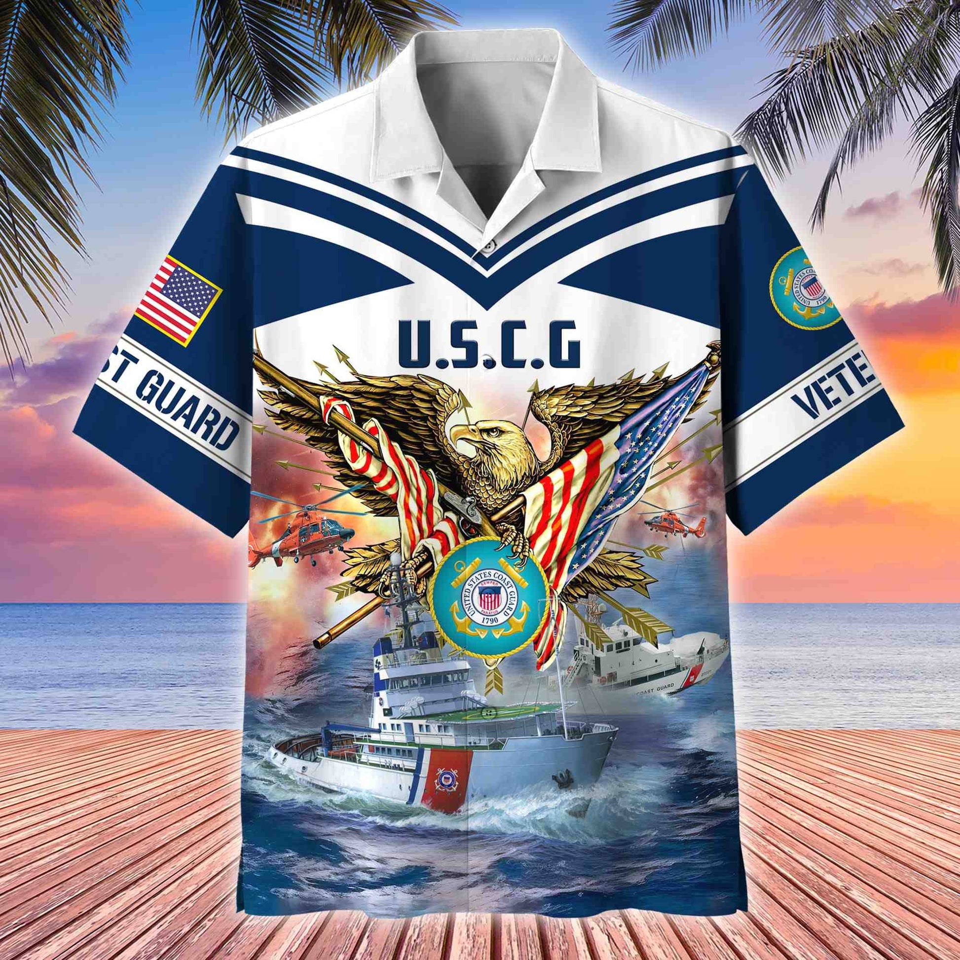 Premium American Pride US Veterans Hawaii Shirt, Gifts For Dad For Husband Veteran BPVC090703
